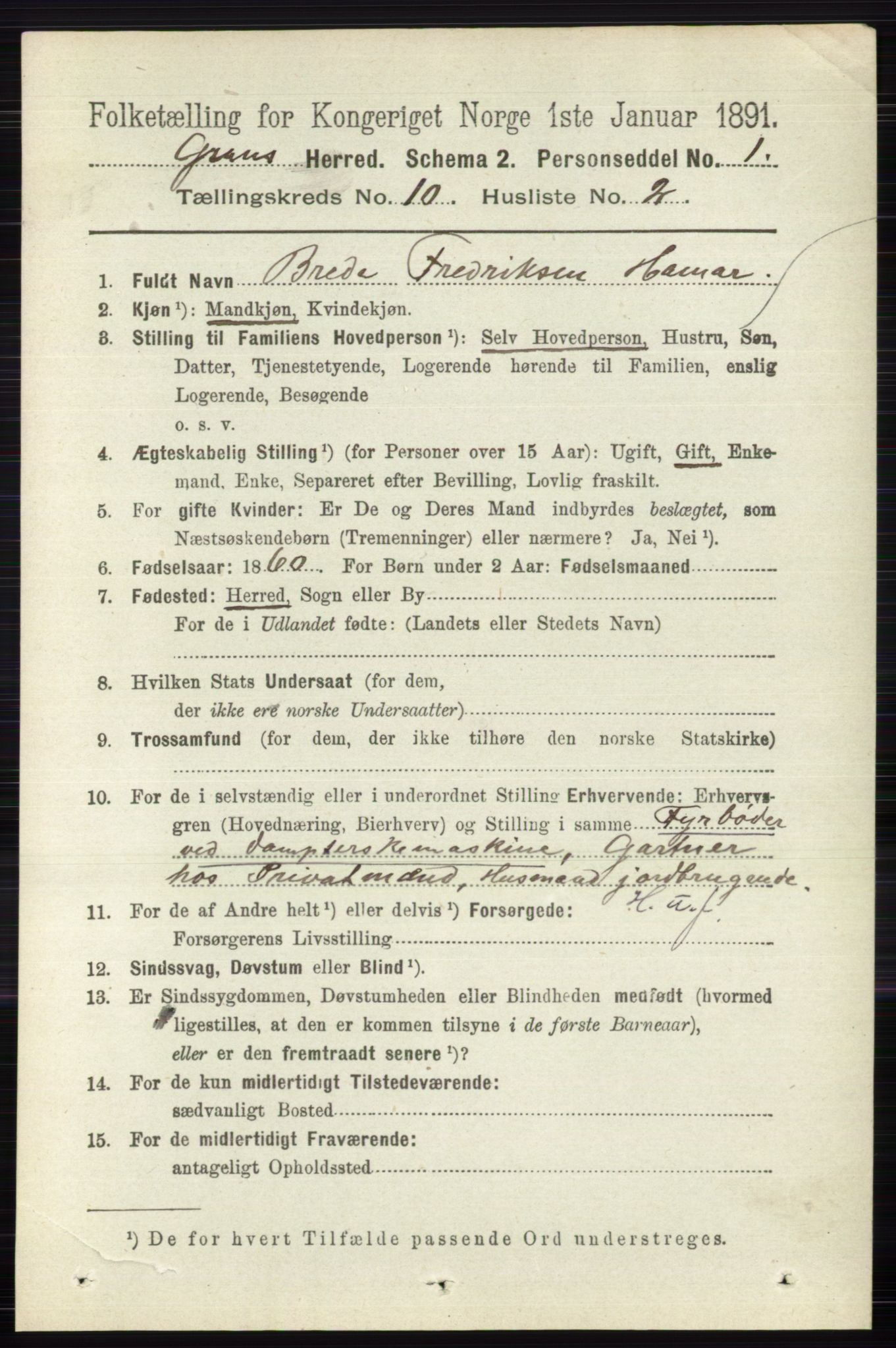 RA, 1891 census for 0534 Gran, 1891, p. 4686