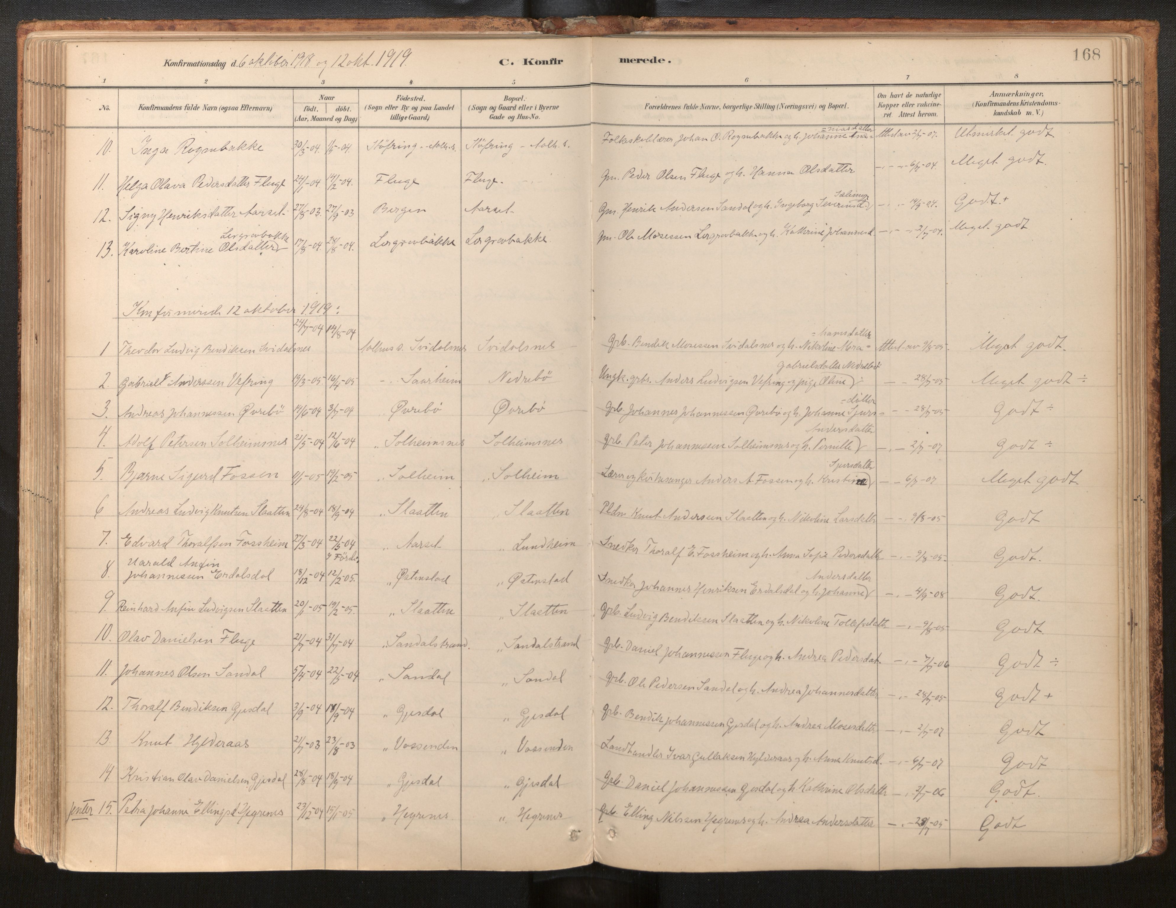 Jølster sokneprestembete, AV/SAB-A-80701/H/Haa/Haab/L0001: Parish register (official) no. B 1, 1882-1930, p. 168