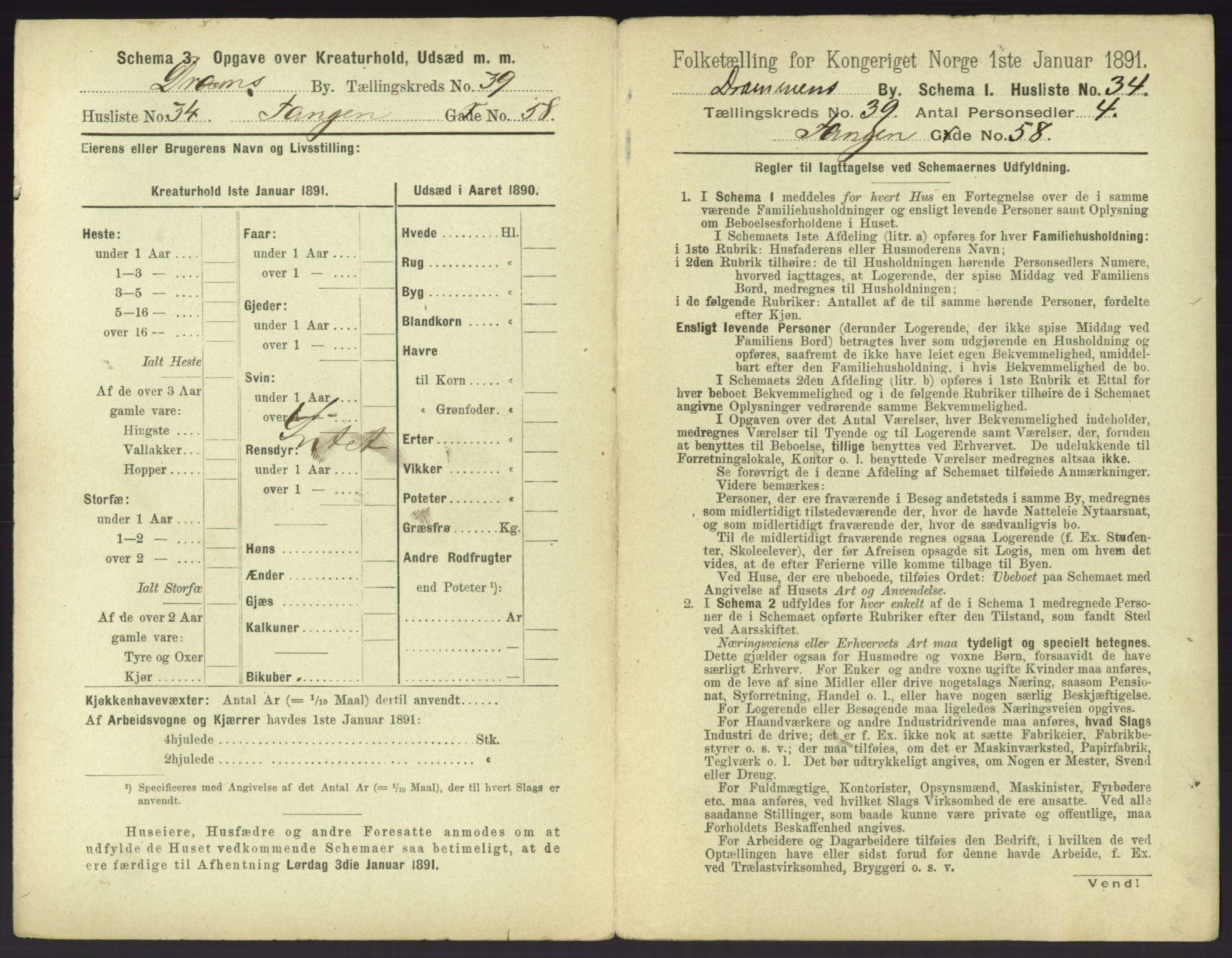 RA, 1891 census for 0602 Drammen, 1891, p. 3545