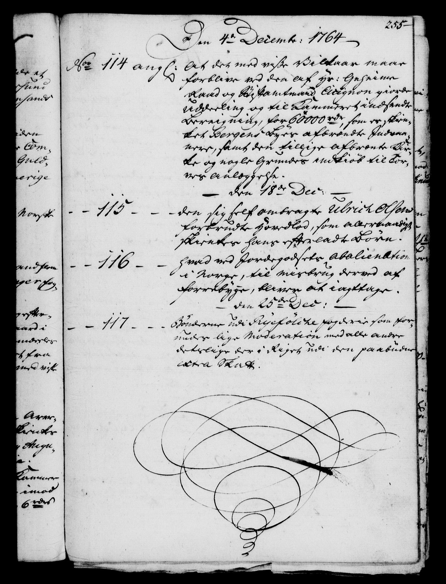 Rentekammeret, Kammerkanselliet, RA/EA-3111/G/Gf/Gfb/L0006: Register til norske relasjons- og resolusjonsprotokoller (merket RK 52.101), 1755-1765, p. 255