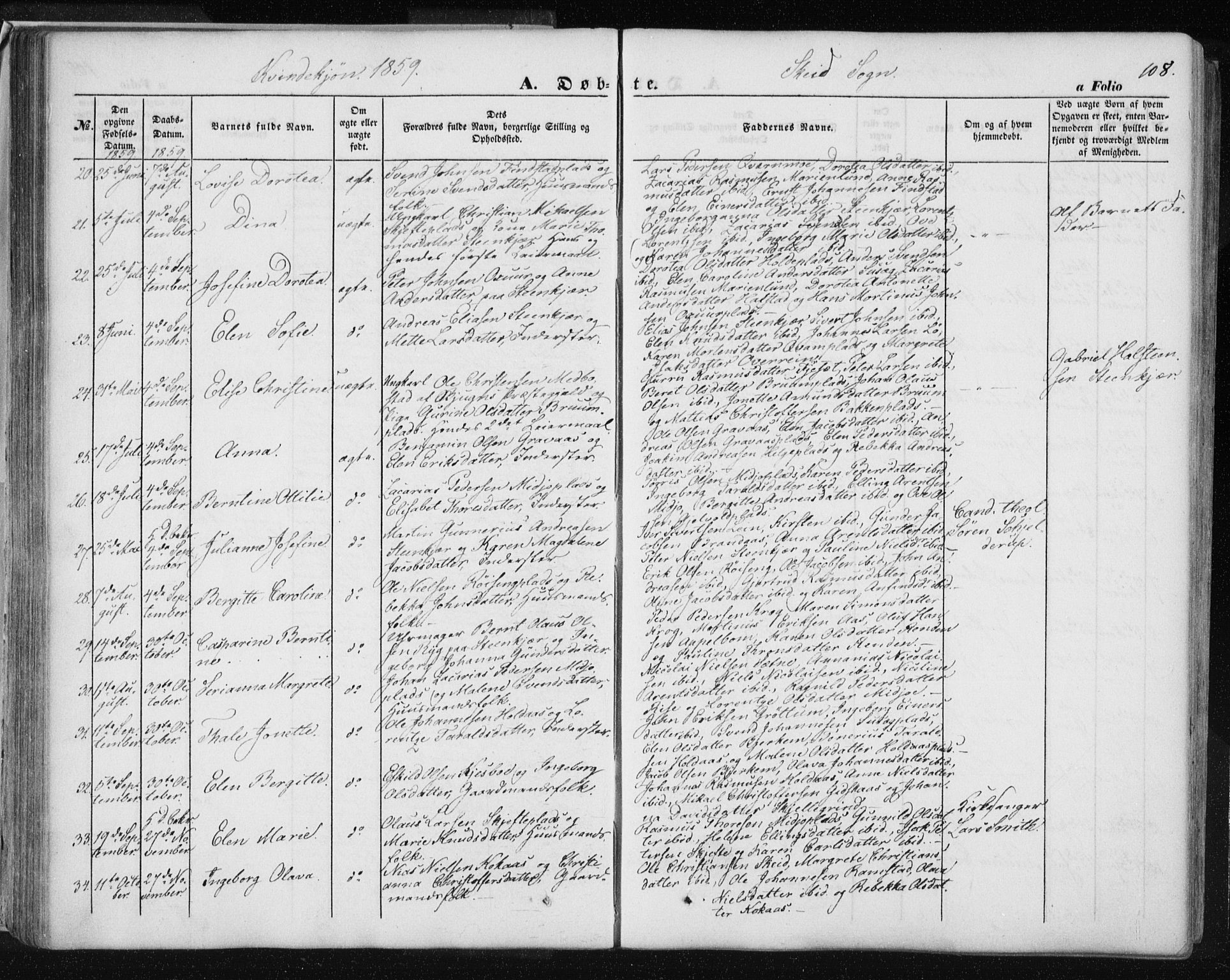 Ministerialprotokoller, klokkerbøker og fødselsregistre - Nord-Trøndelag, SAT/A-1458/735/L0342: Parish register (official) no. 735A07 /2, 1849-1862, p. 108