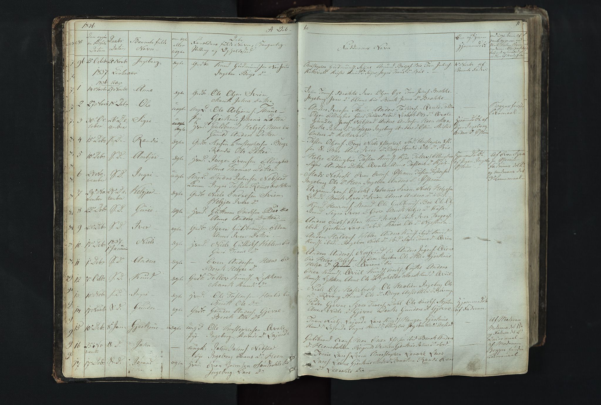 Vang prestekontor, Valdres, SAH/PREST-140/H/Hb/L0004: Parish register (copy) no. 4, 1835-1892, p. 11