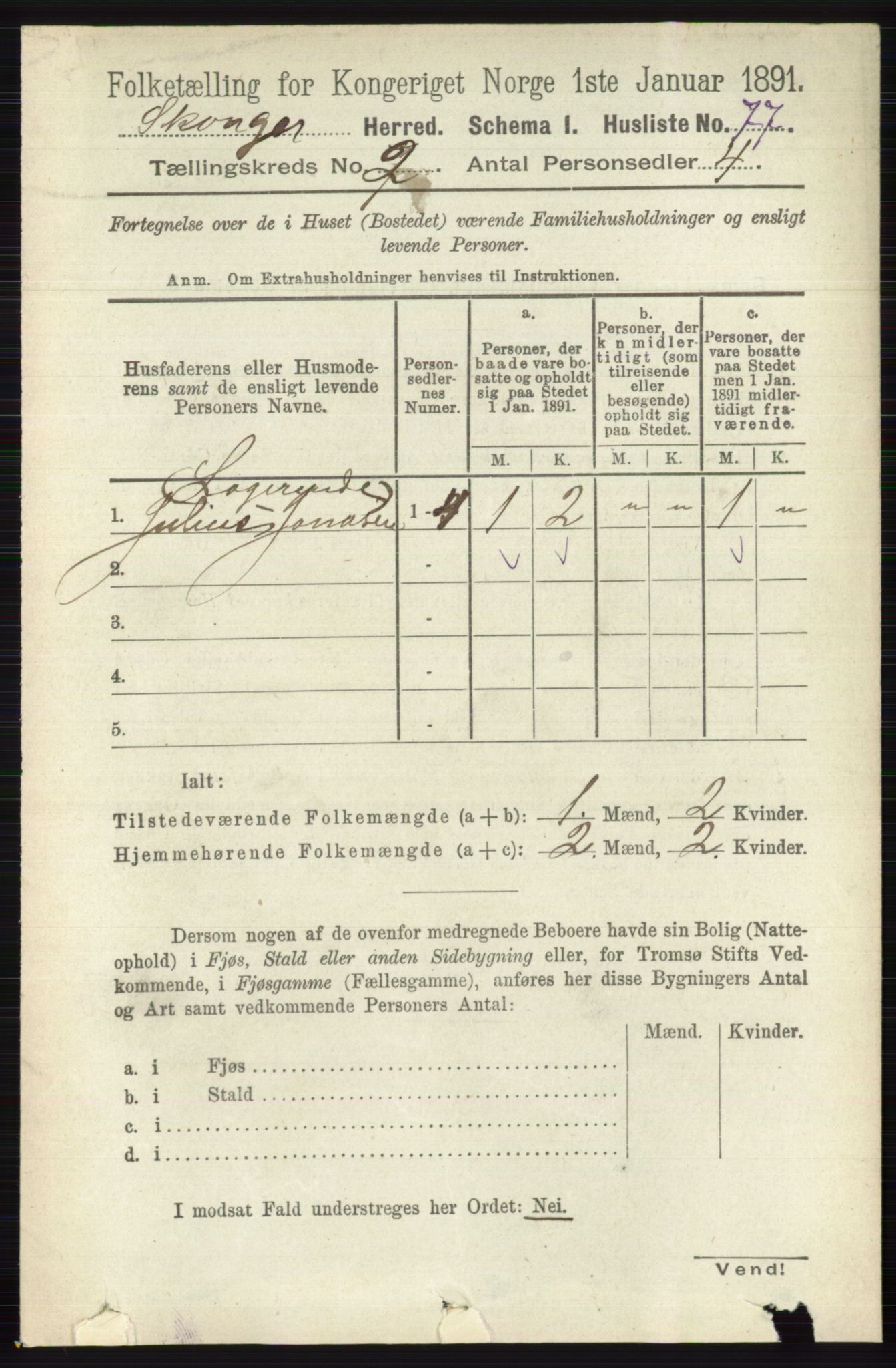 RA, 1891 census for 0712 Skoger, 1891, p. 852