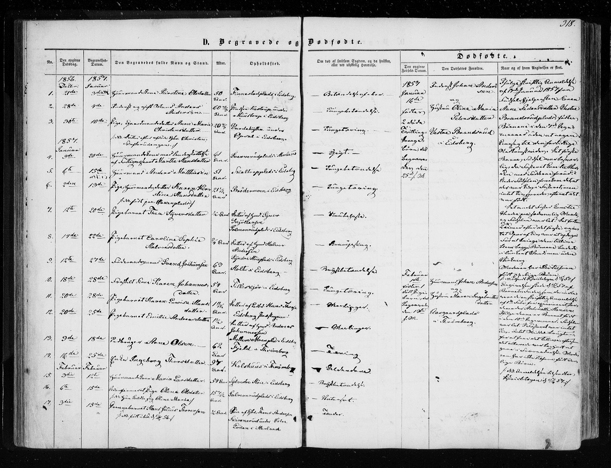 Eidsberg prestekontor Kirkebøker, SAO/A-10905/F/Fa/L0010.b: Parish register (official) no. I 10B, 1857-1866, p. 318
