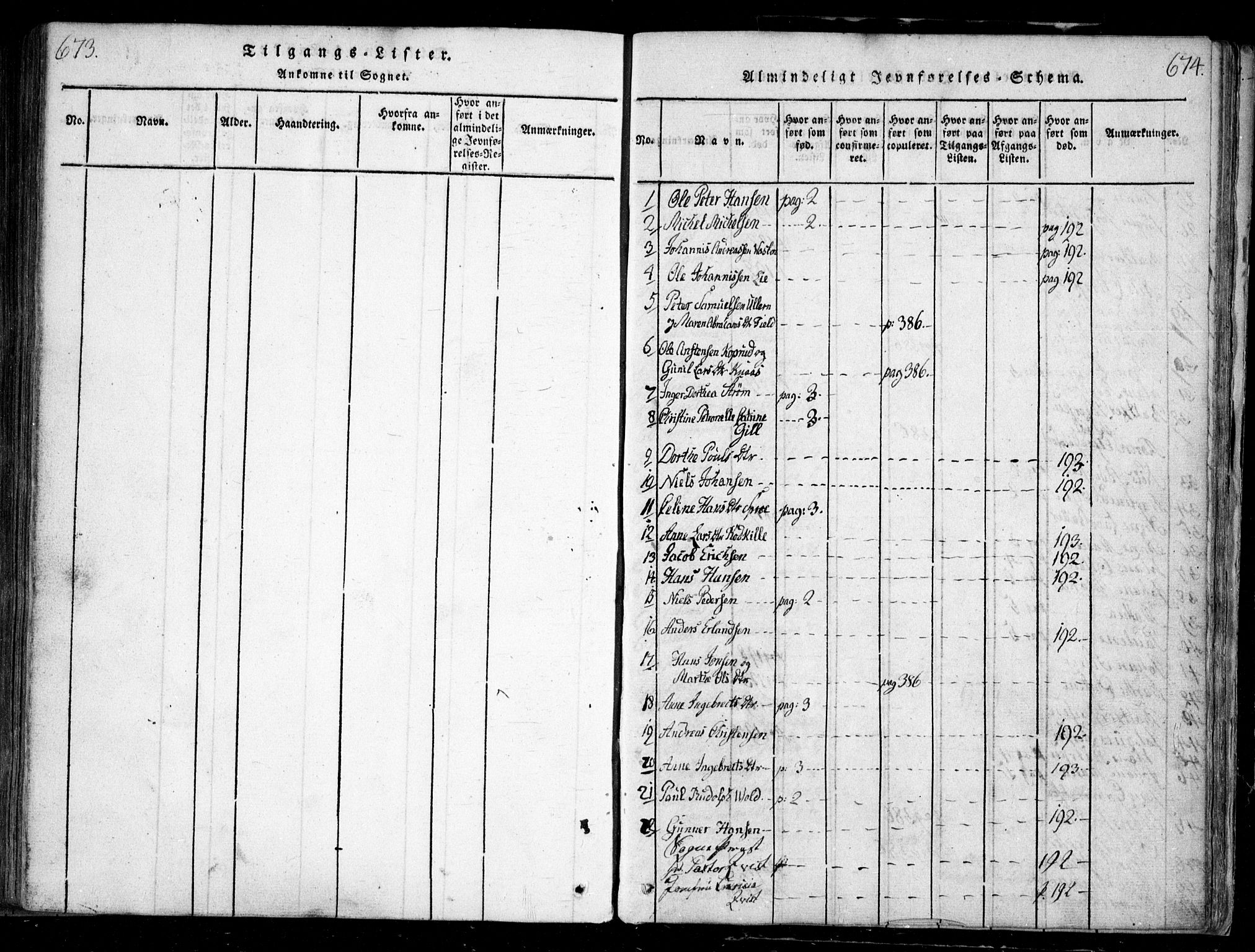 Nesodden prestekontor Kirkebøker, SAO/A-10013/F/Fa/L0006: Parish register (official) no. I 6, 1814-1847, p. 673-674