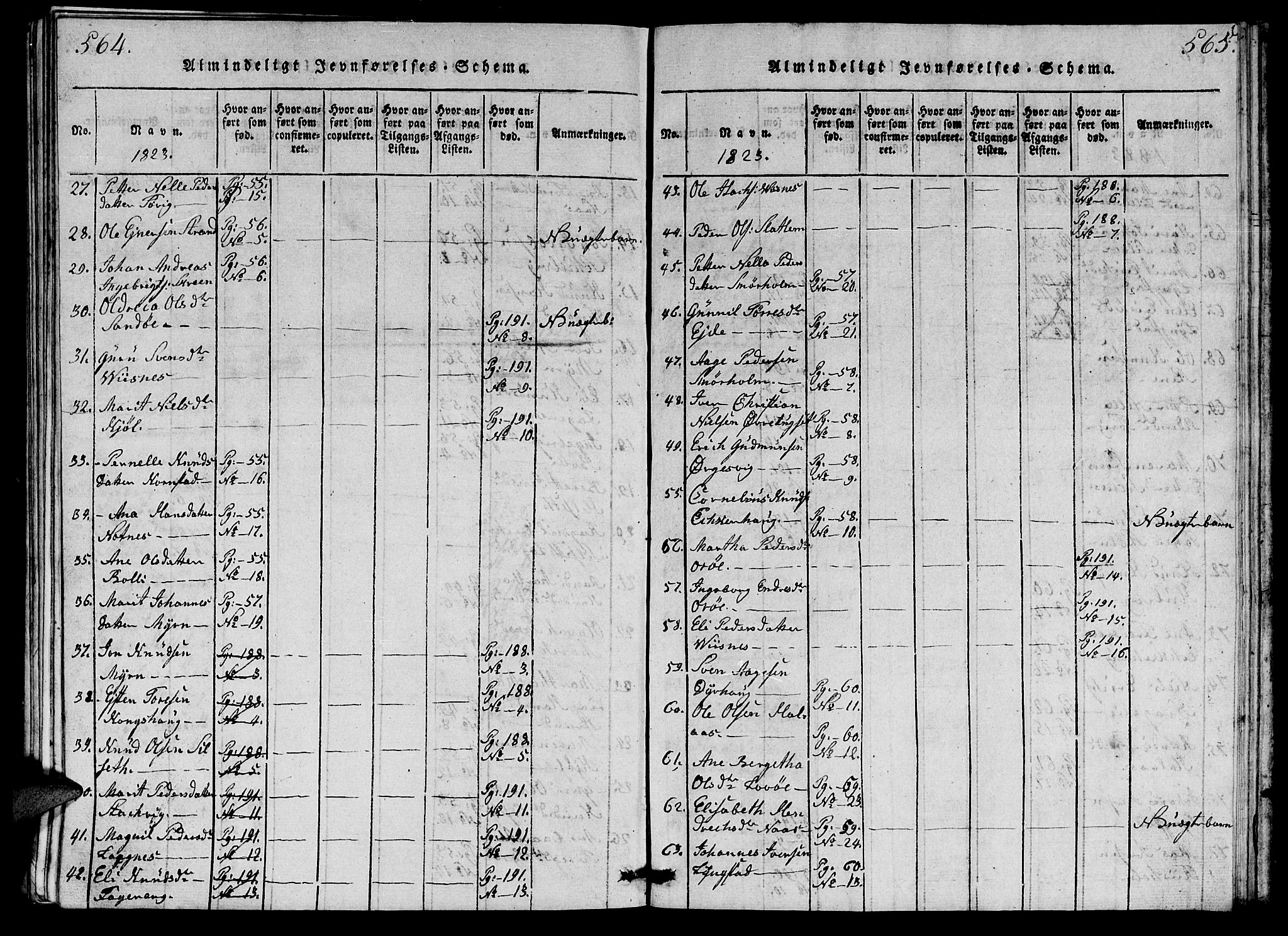 Ministerialprotokoller, klokkerbøker og fødselsregistre - Møre og Romsdal, AV/SAT-A-1454/570/L0831: Parish register (official) no. 570A05, 1819-1829, p. 564-565