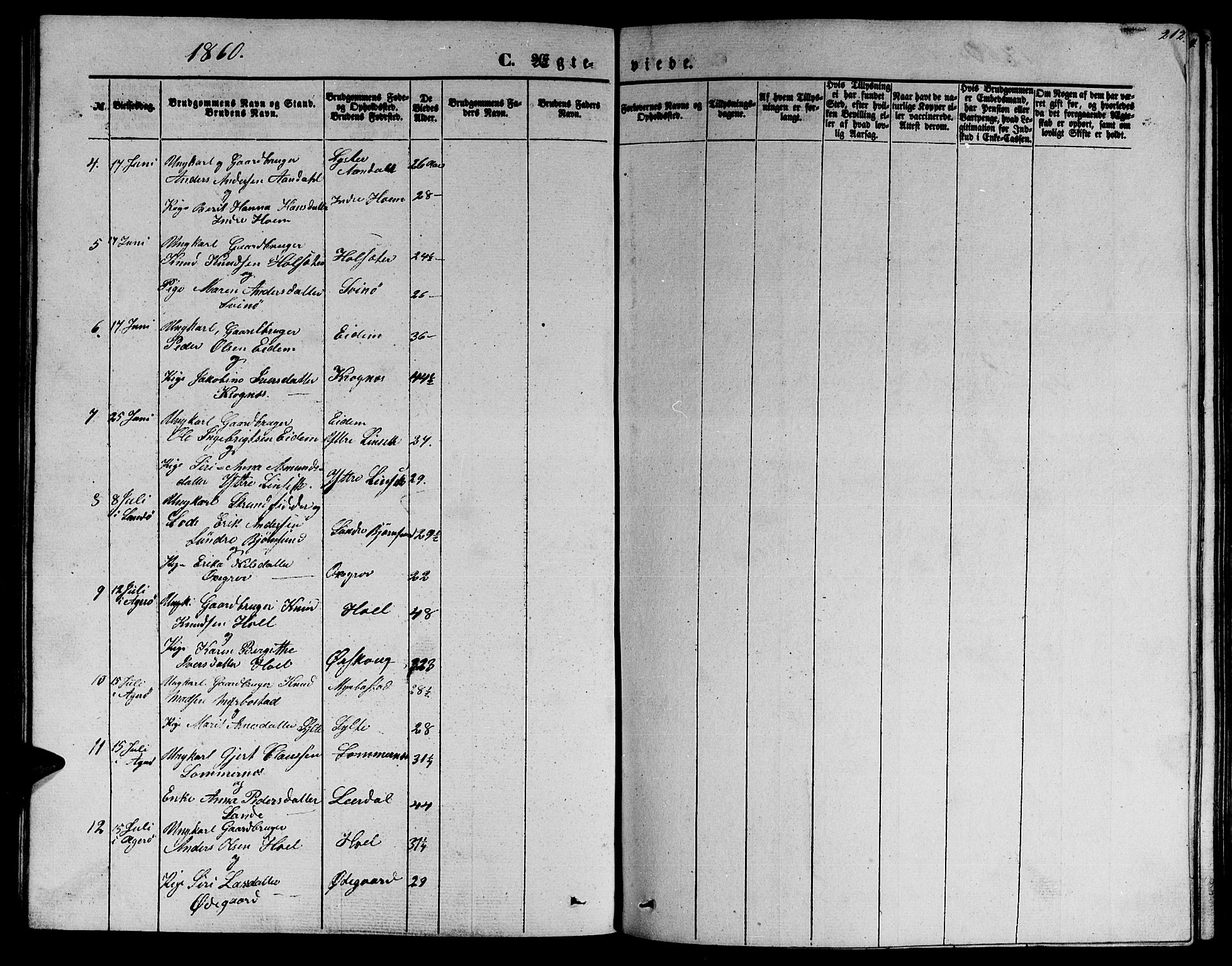 Ministerialprotokoller, klokkerbøker og fødselsregistre - Møre og Romsdal, SAT/A-1454/565/L0753: Parish register (copy) no. 565C02, 1845-1870, p. 212