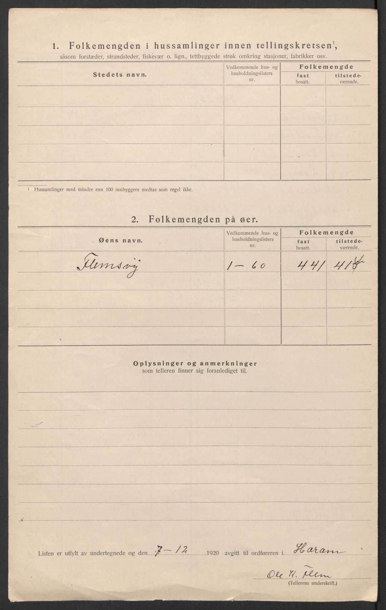 SAT, 1920 census for Haram, 1920, p. 44