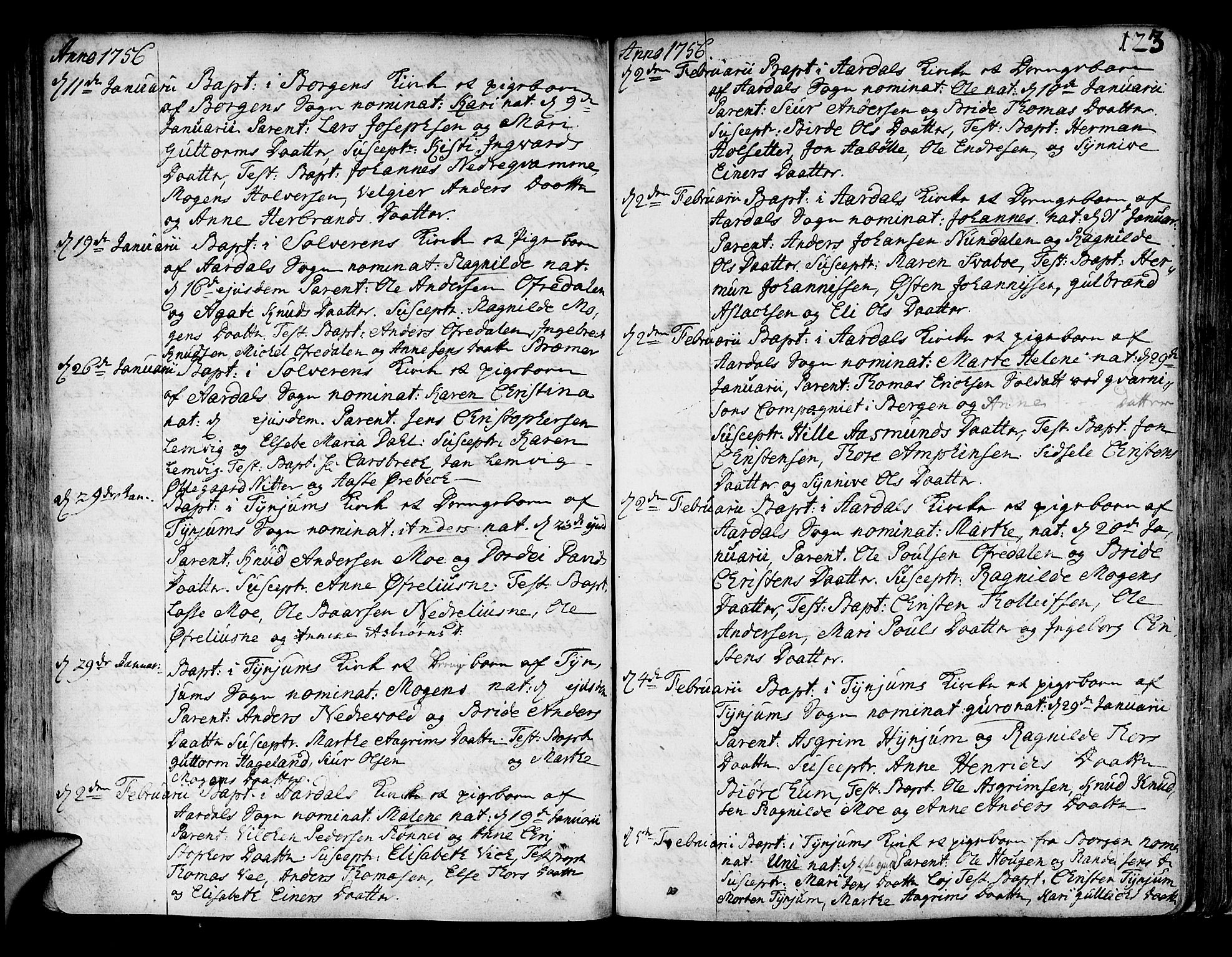 Lærdal sokneprestembete, SAB/A-81201: Parish register (official) no. A 2, 1752-1782, p. 123