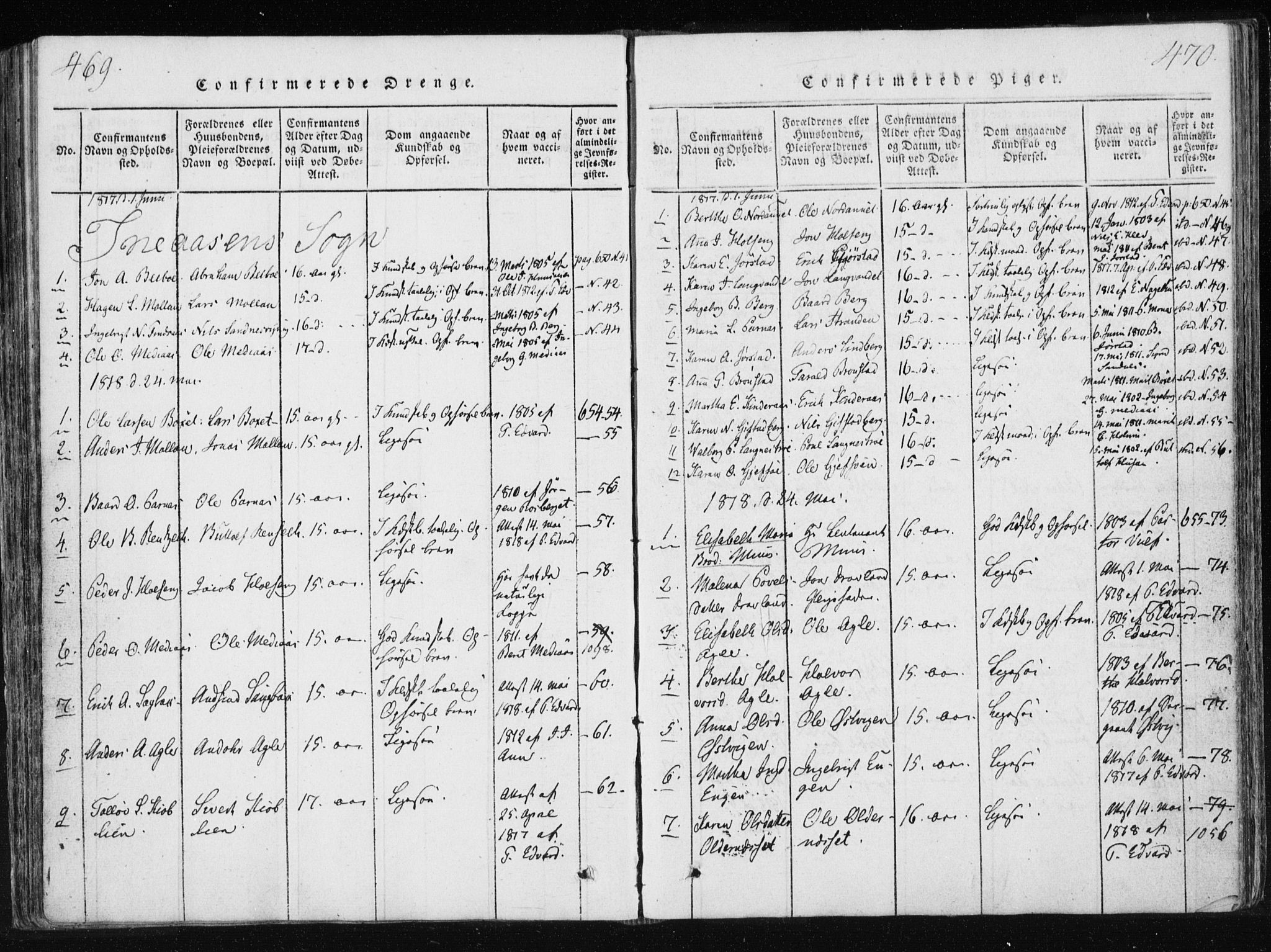 Ministerialprotokoller, klokkerbøker og fødselsregistre - Nord-Trøndelag, SAT/A-1458/749/L0469: Parish register (official) no. 749A03, 1817-1857, p. 469-470