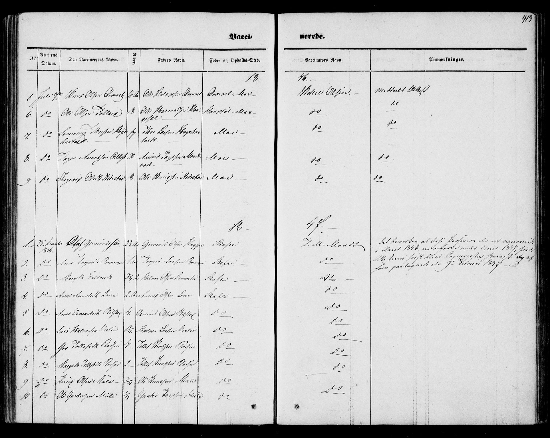 Mo kirkebøker, SAKO/A-286/F/Fa/L0005: Parish register (official) no. I 5, 1844-1864, p. 413