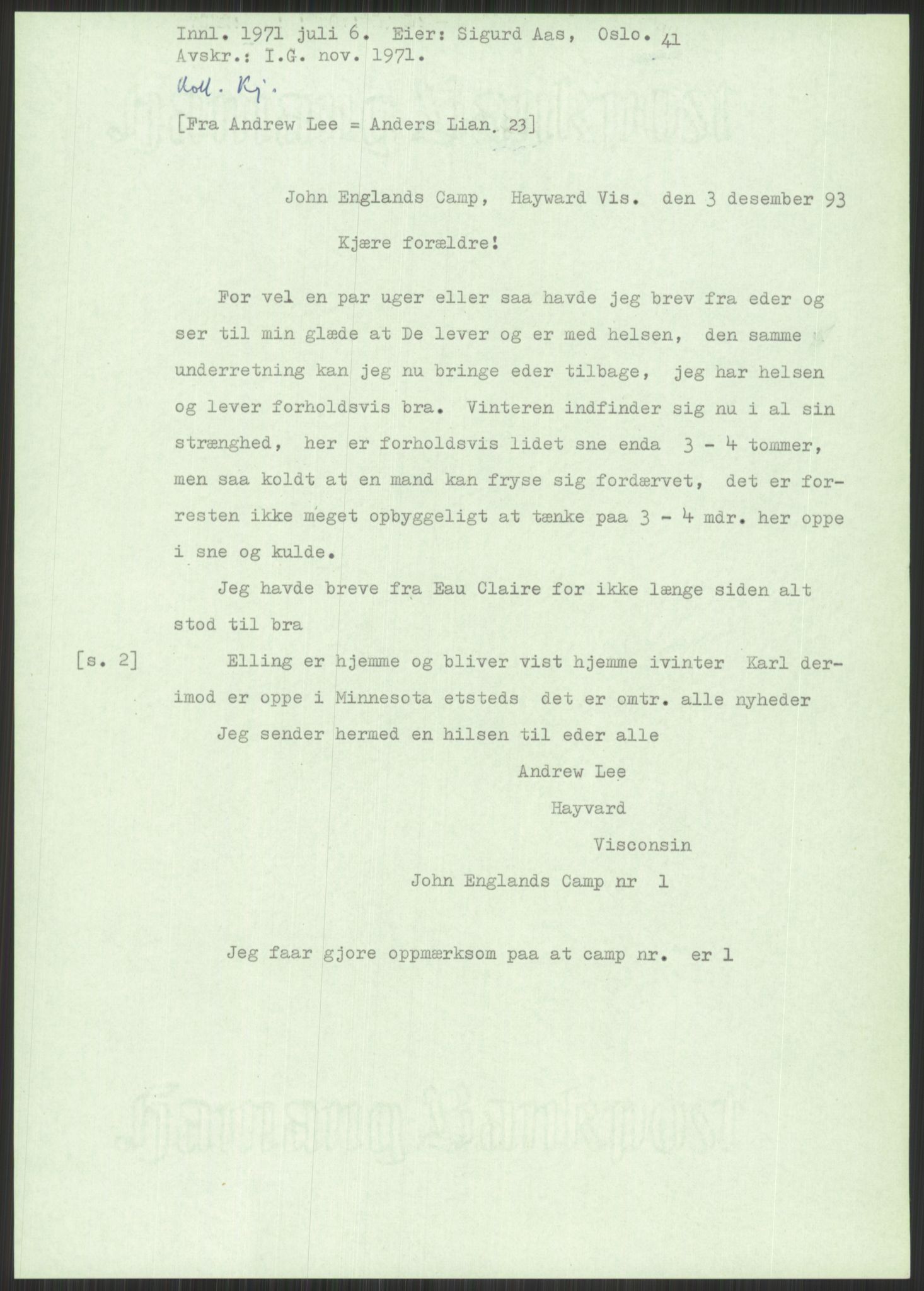 Samlinger til kildeutgivelse, Amerikabrevene, AV/RA-EA-4057/F/L0034: Innlån fra Nord-Trøndelag, 1838-1914, p. 481