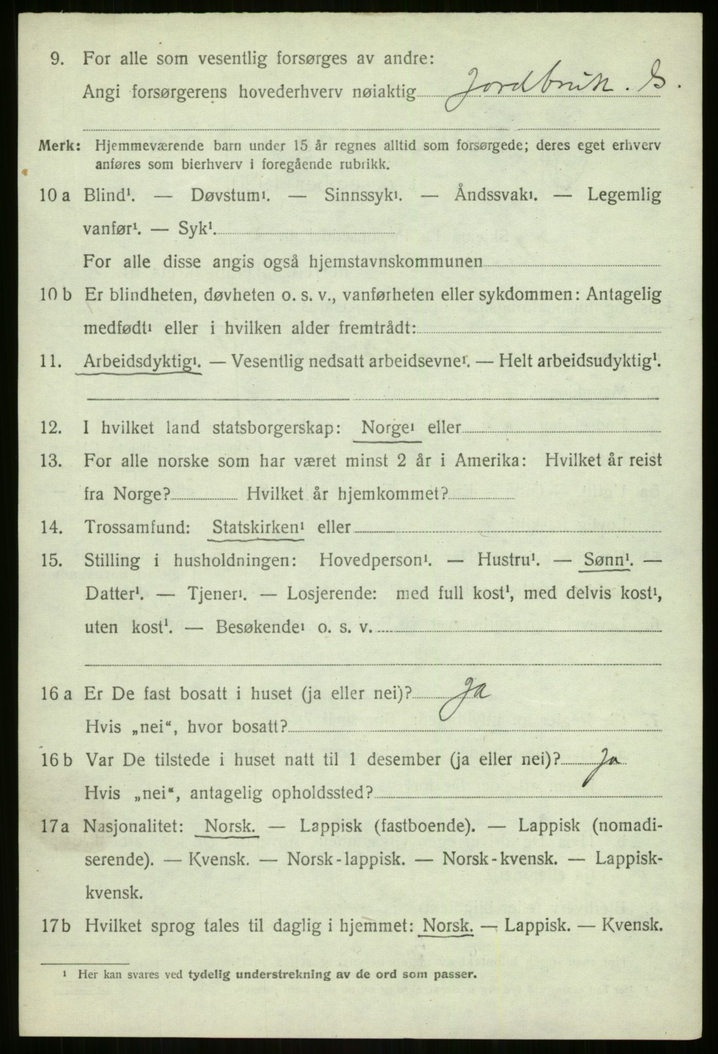 SATØ, 1920 census for Hillesøy, 1920, p. 1082