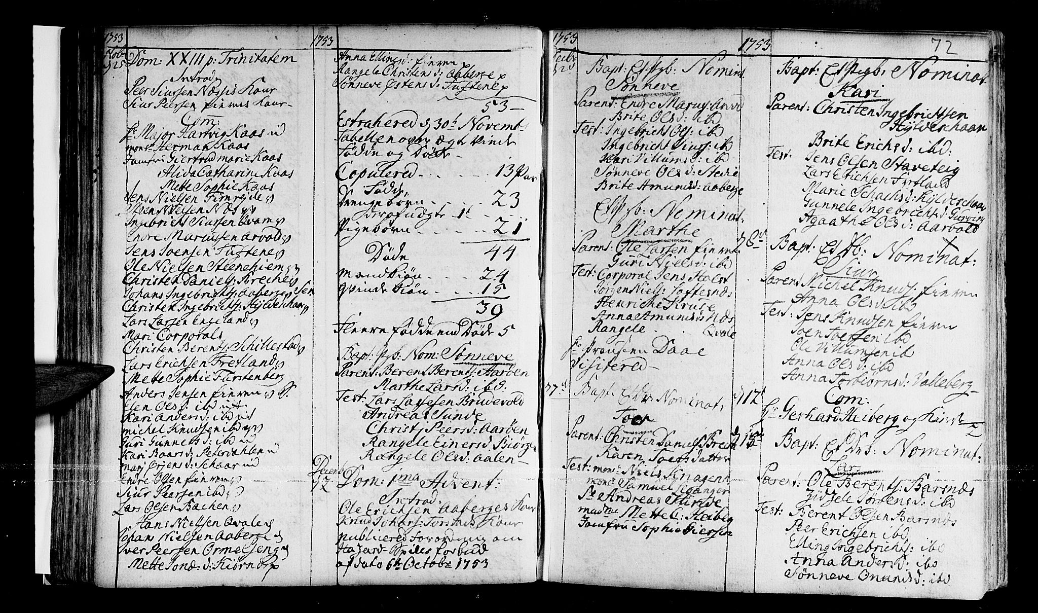 Sogndal sokneprestembete, AV/SAB-A-81301/H/Haa/Haaa/L0003: Parish register (official) no. A 3, 1747-1768, p. 72