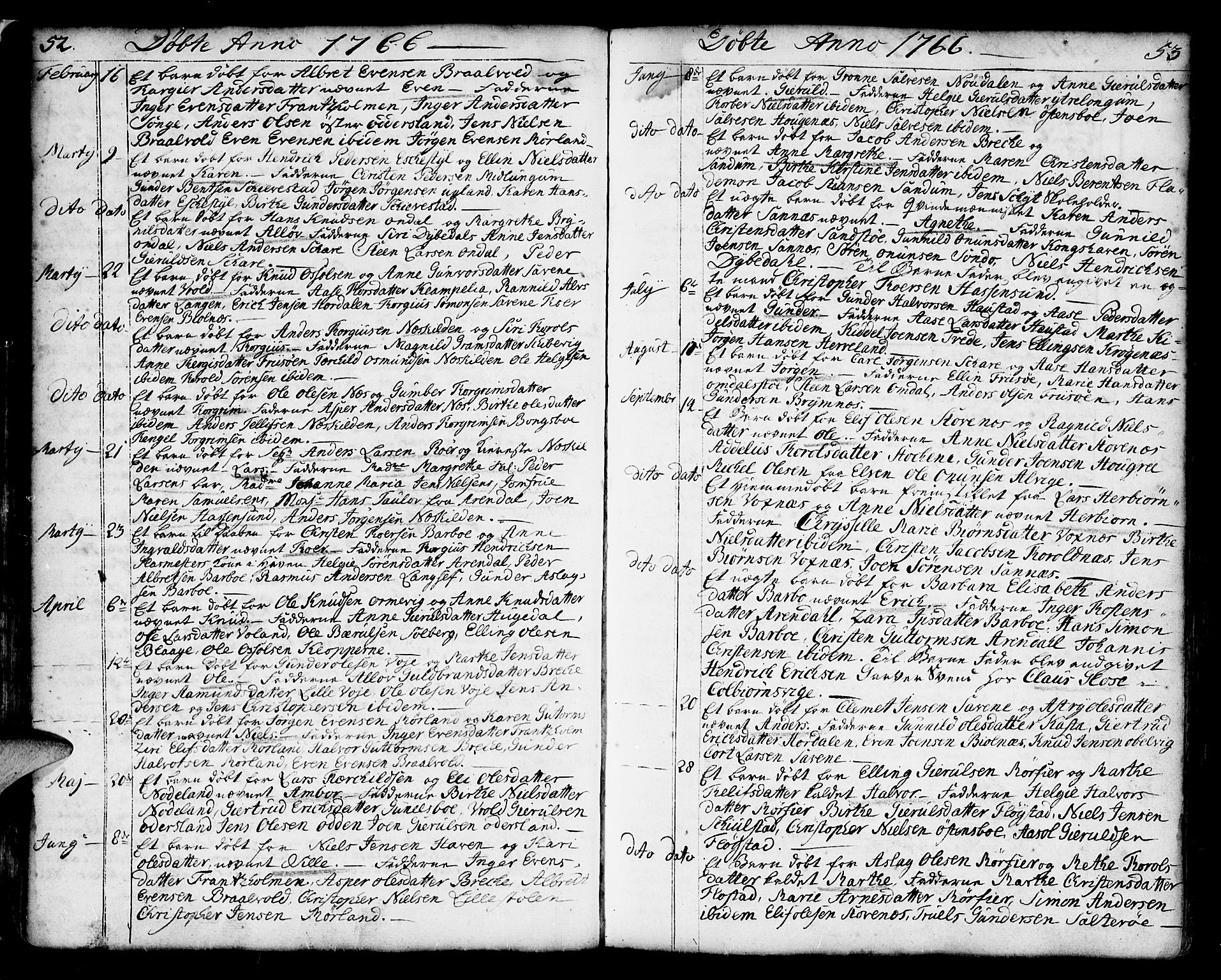 Austre Moland sokneprestkontor, AV/SAK-1111-0001/F/Fa/Faa/L0002: Parish register (official) no. A 2, 1747-1808, p. 52-53