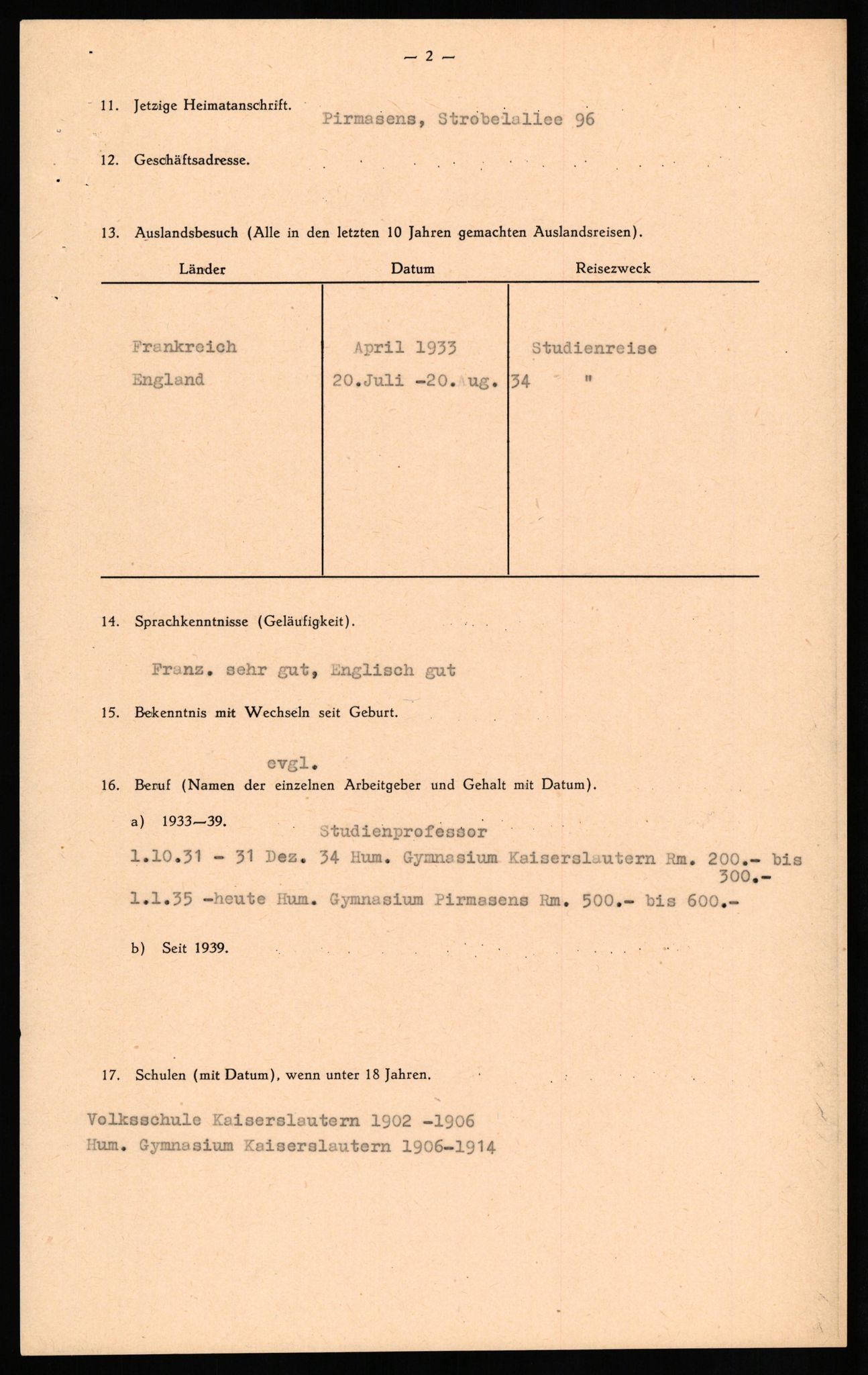 Forsvaret, Forsvarets overkommando II, AV/RA-RAFA-3915/D/Db/L0028: CI Questionaires. Tyske okkupasjonsstyrker i Norge. Tyskere., 1945-1946, p. 222