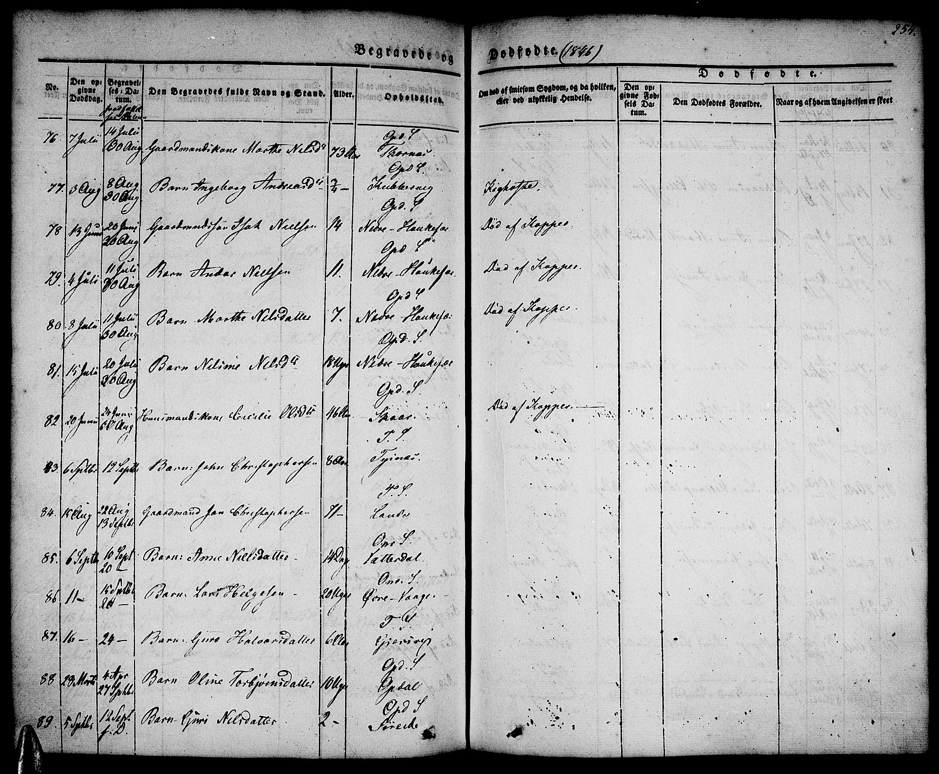 Tysnes sokneprestembete, AV/SAB-A-78601/H/Haa: Parish register (official) no. A 9, 1837-1848, p. 254