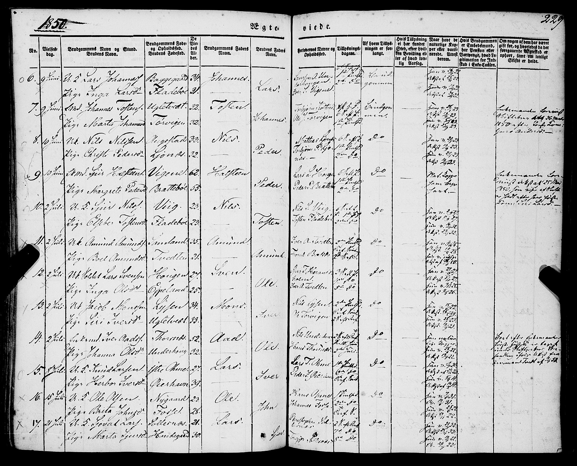 Strandebarm sokneprestembete, AV/SAB-A-78401/H/Haa: Parish register (official) no. A 7, 1844-1872, p. 229