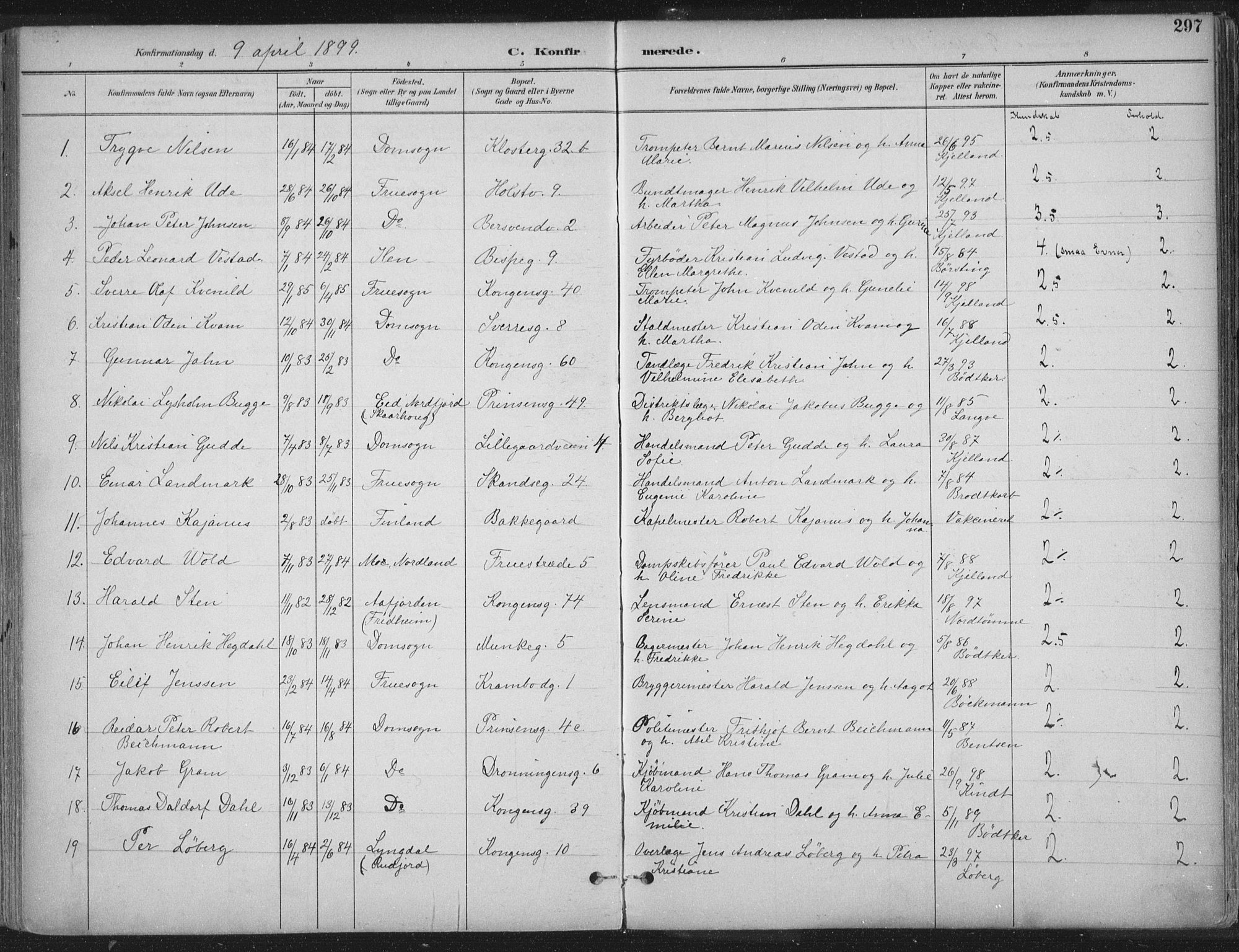 Ministerialprotokoller, klokkerbøker og fødselsregistre - Sør-Trøndelag, SAT/A-1456/601/L0062: Parish register (official) no. 601A30, 1891-1911, p. 297