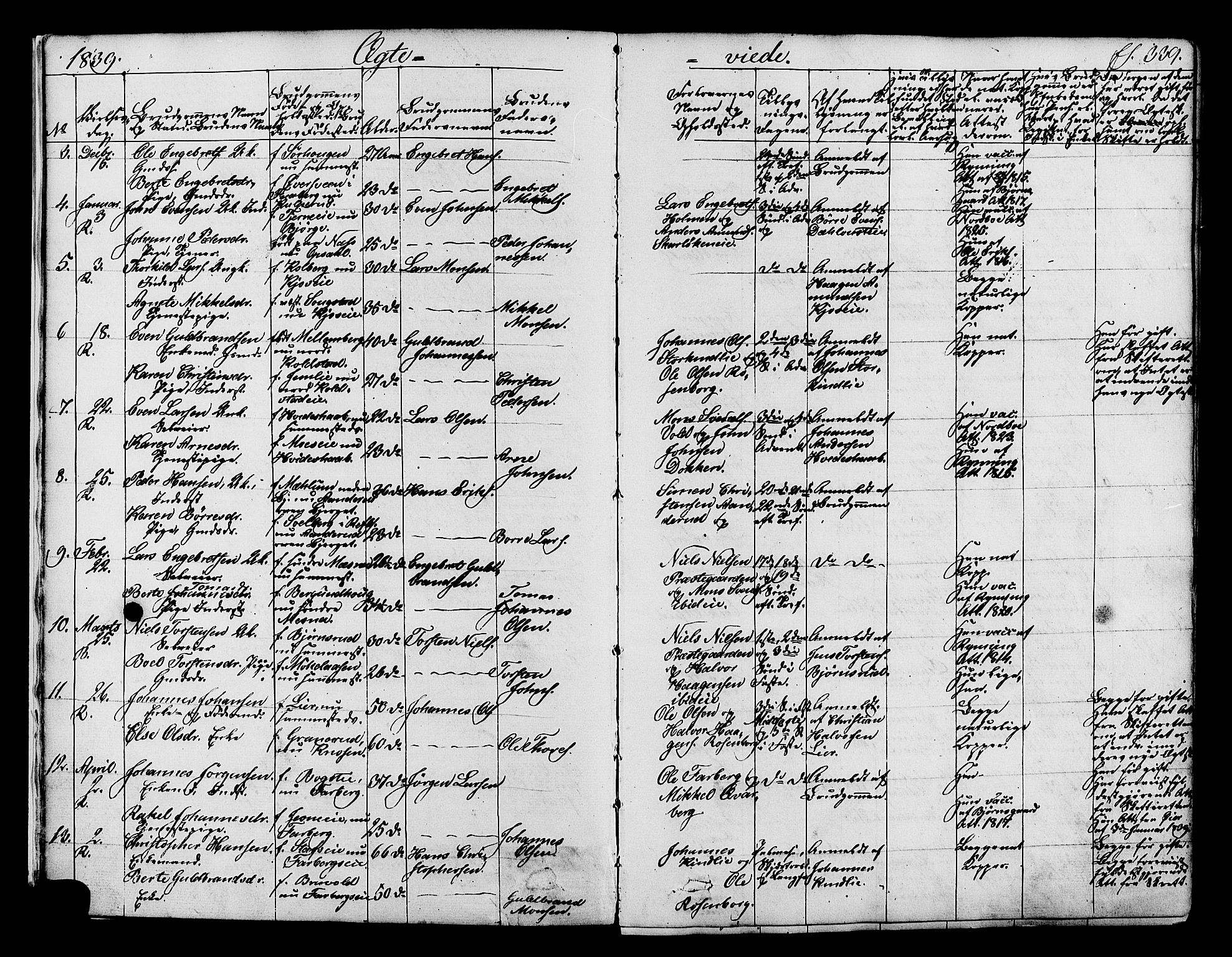 Ringsaker prestekontor, SAH/PREST-014/K/Ka/L0008: Parish register (official) no. 8, 1837-1850, p. 339