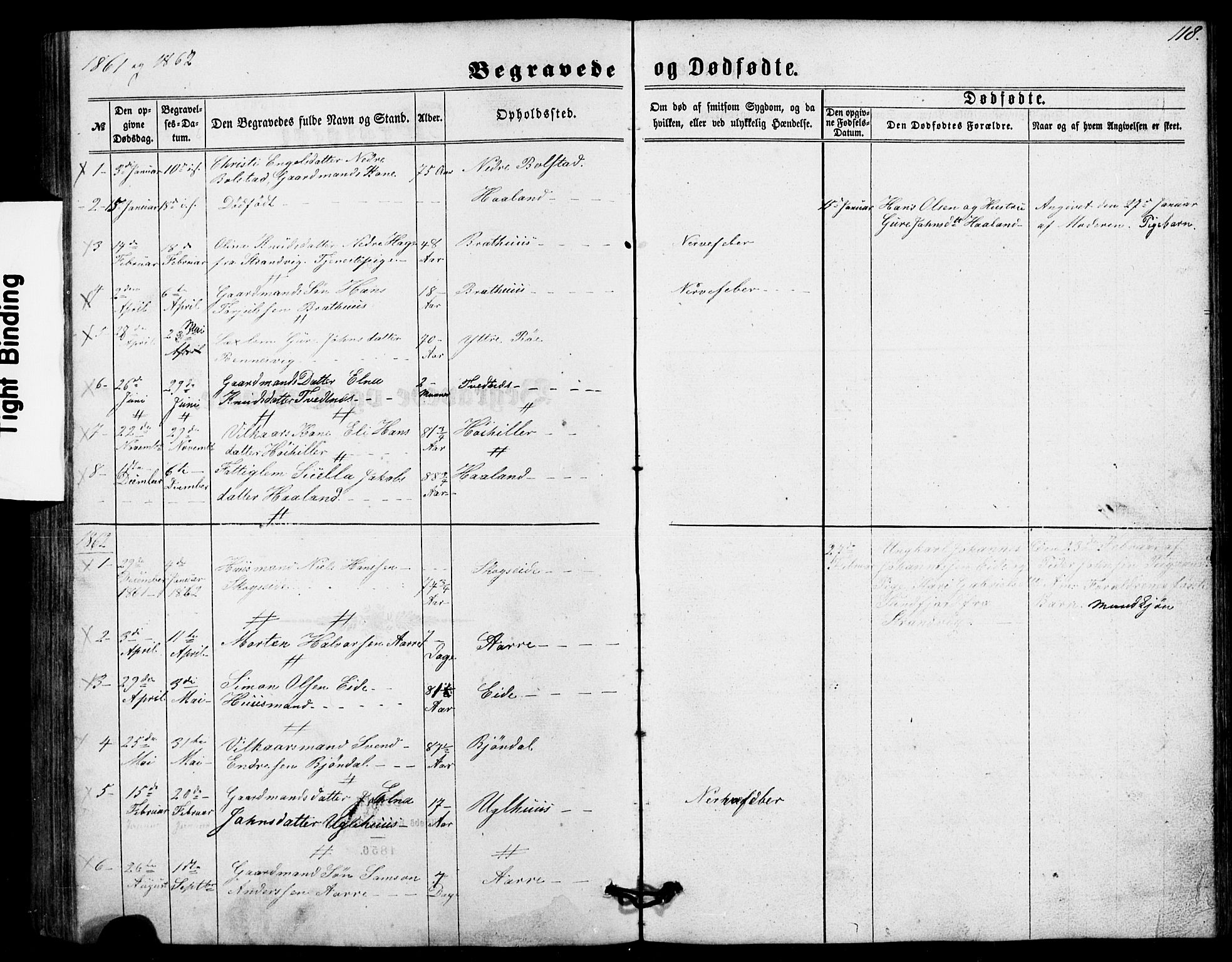 Fusa sokneprestembete, AV/SAB-A-75401/H/Hab: Parish register (copy) no. B 1, 1861-1896, p. 118