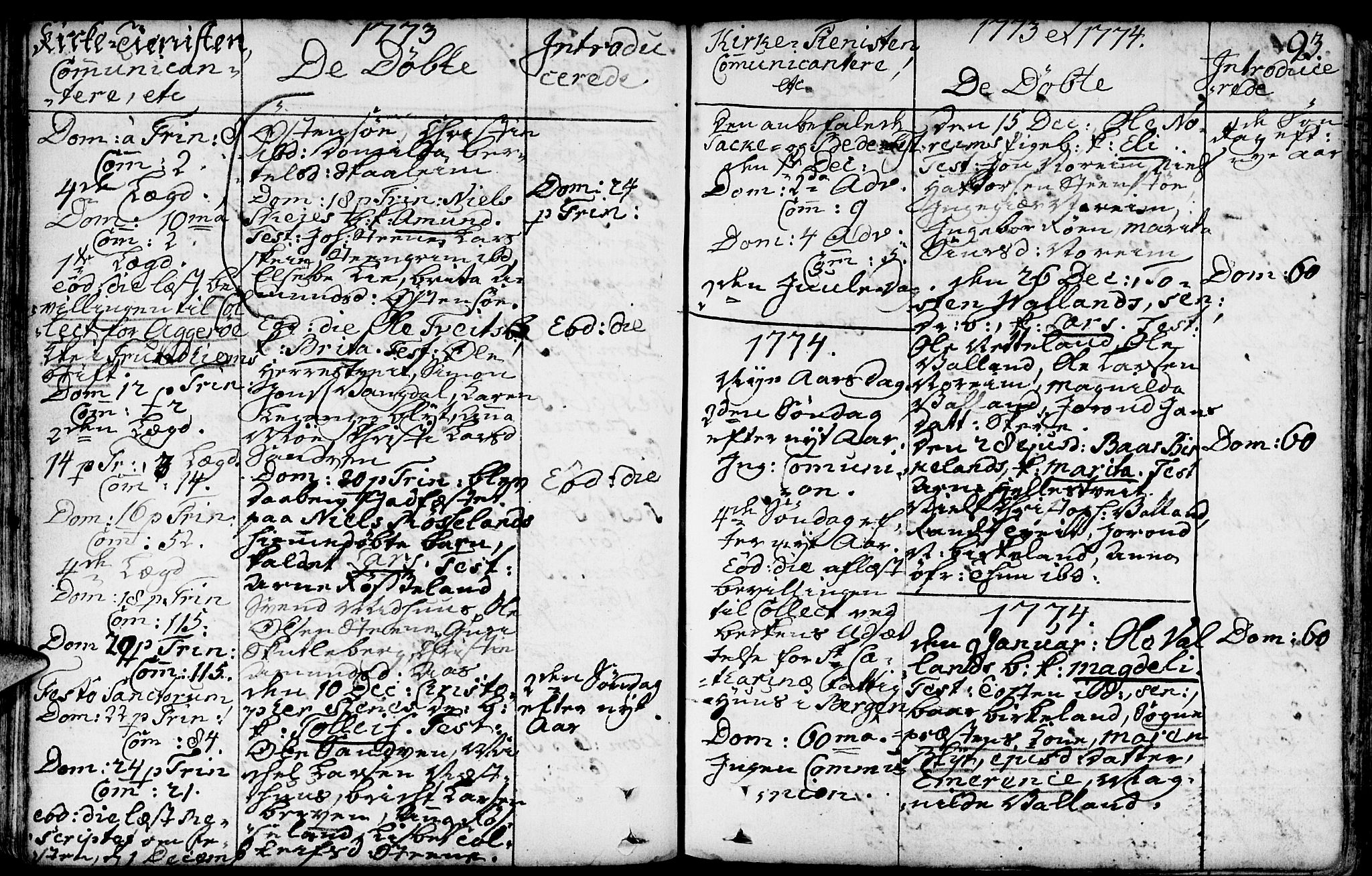 Kvam sokneprestembete, SAB/A-76201/H/Haa: Parish register (official) no. A 3, 1743-1795, p. 93