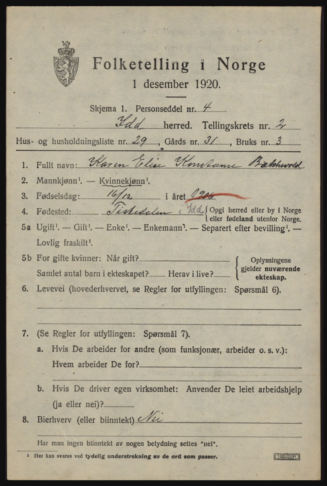 SAO, 1920 census for Idd, 1920, p. 2682