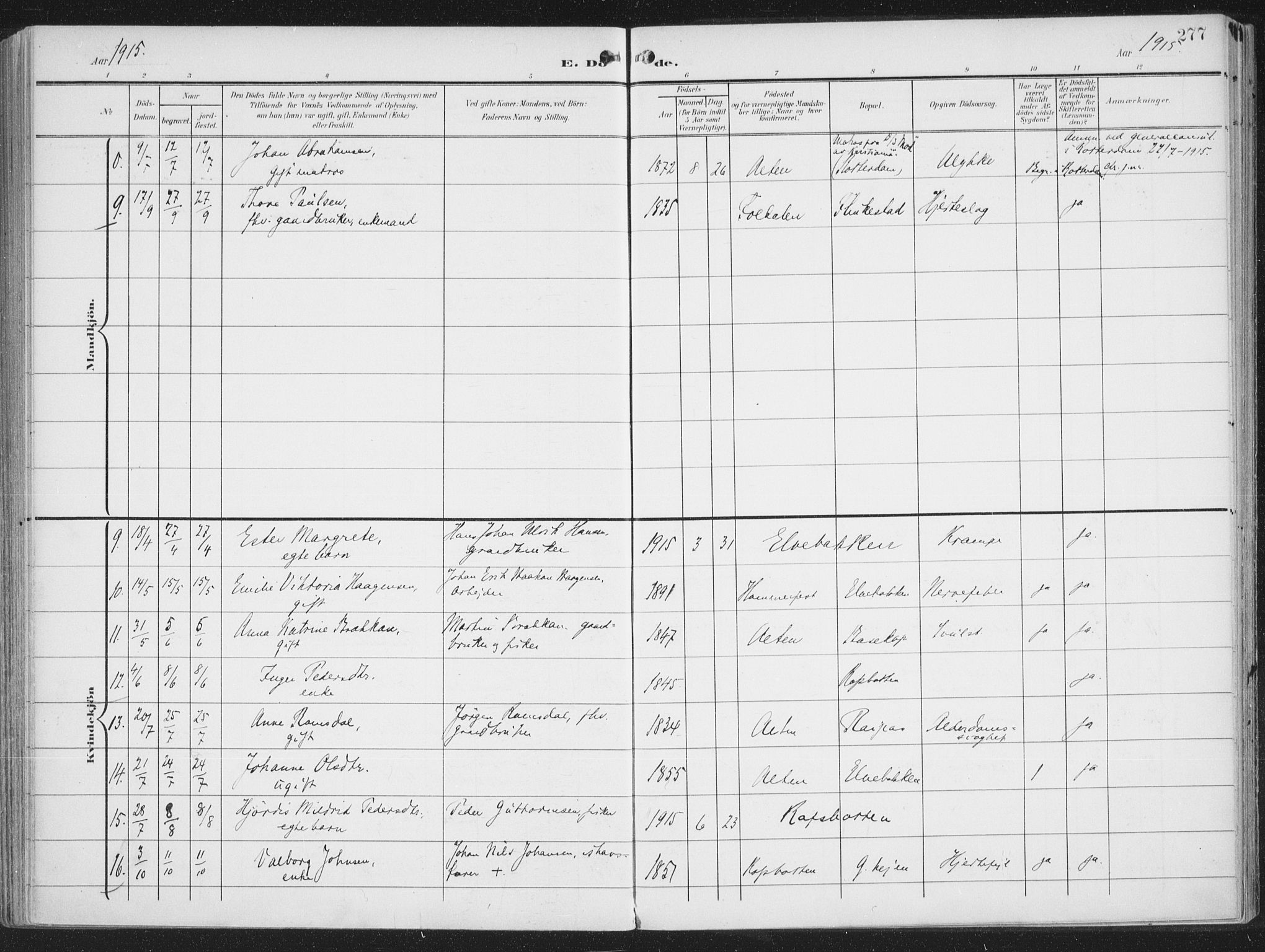 Alta sokneprestkontor, AV/SATØ-S-1338/H/Ha/L0005.kirke: Parish register (official) no. 5, 1904-1918, p. 277