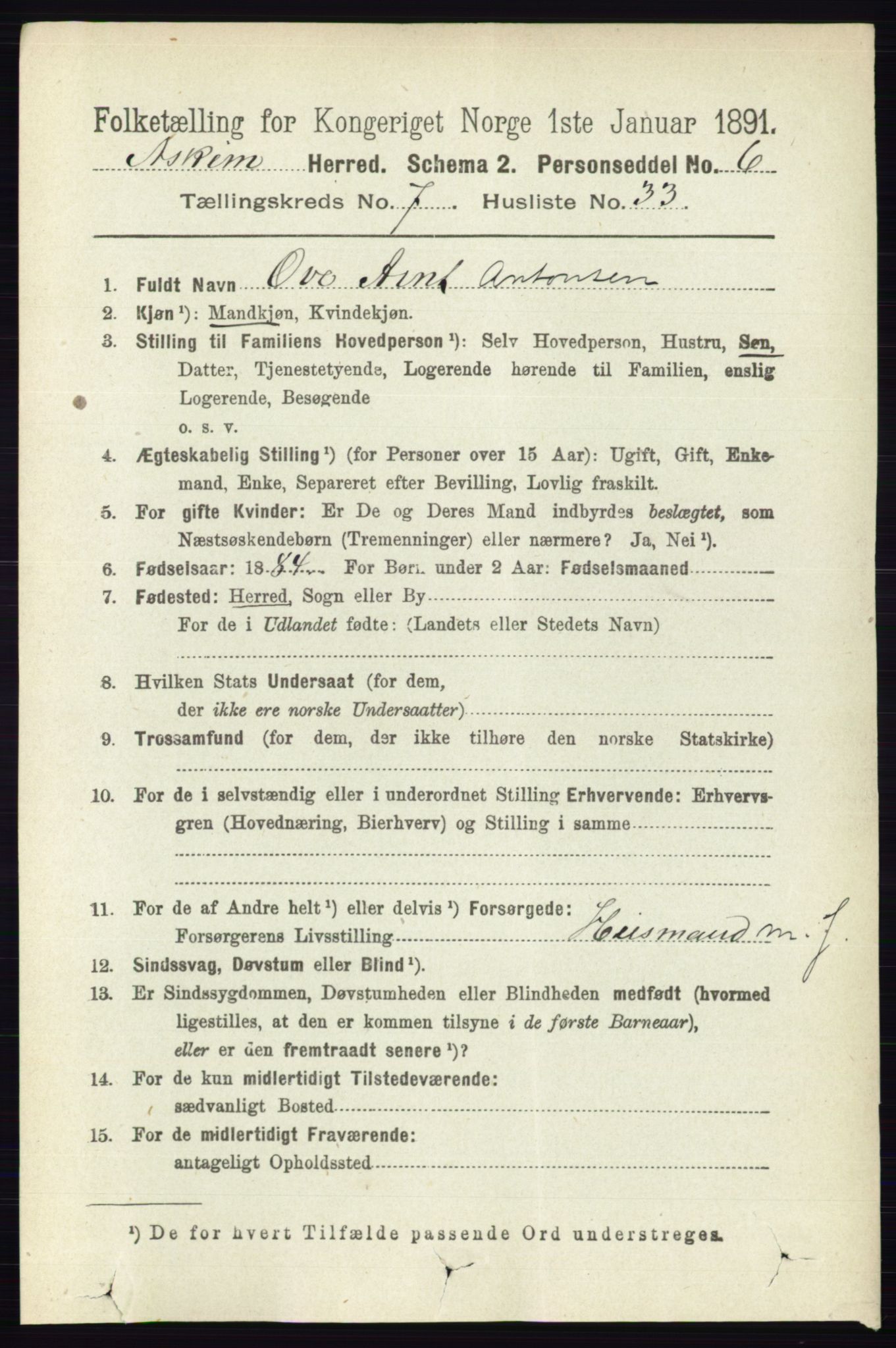 RA, 1891 census for 0124 Askim, 1891, p. 1204