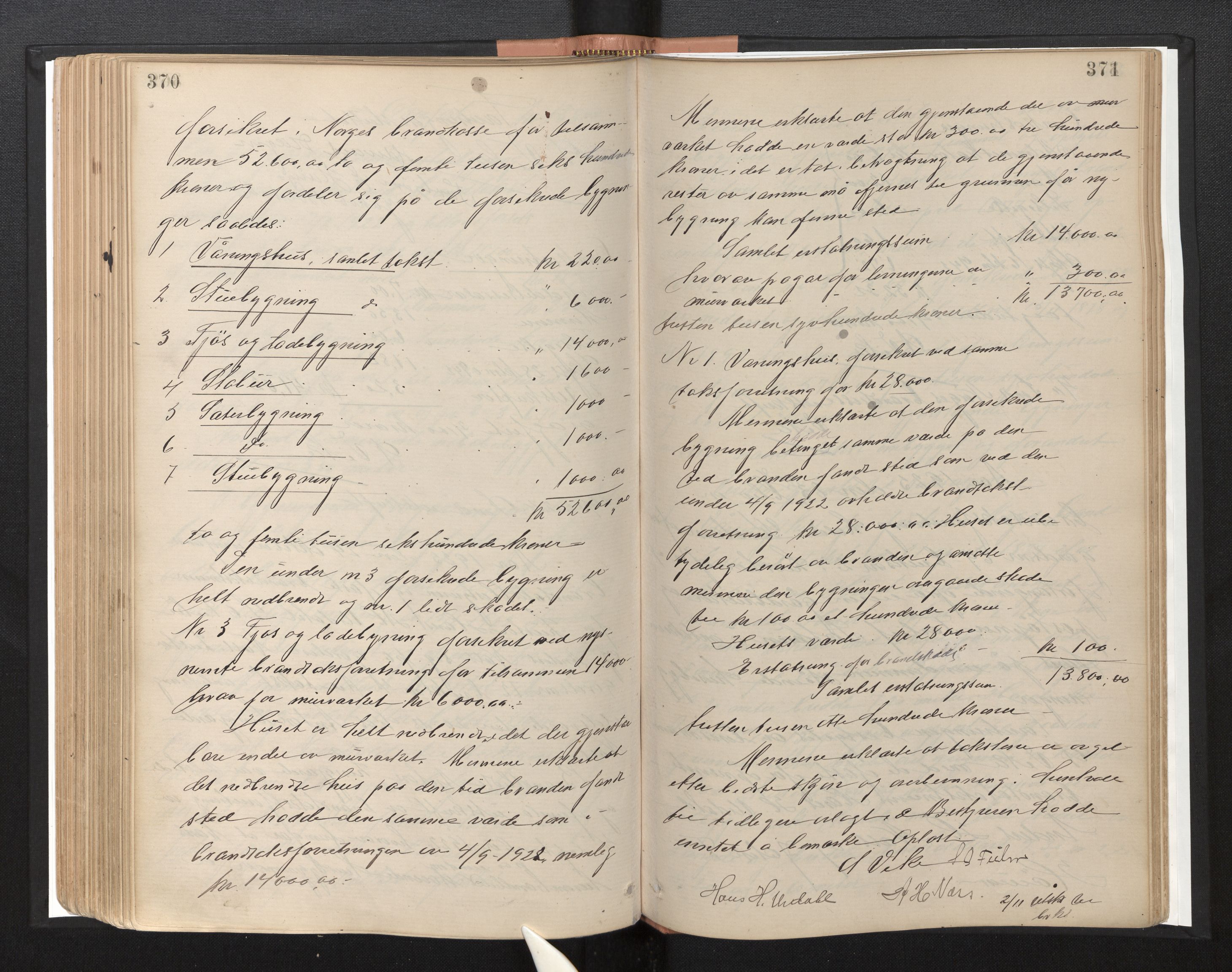 Lensmannen i Luster, AV/SAB-A-29301/0012/L0004: Branntakstprotokoll, 1885-1929, p. 370-371