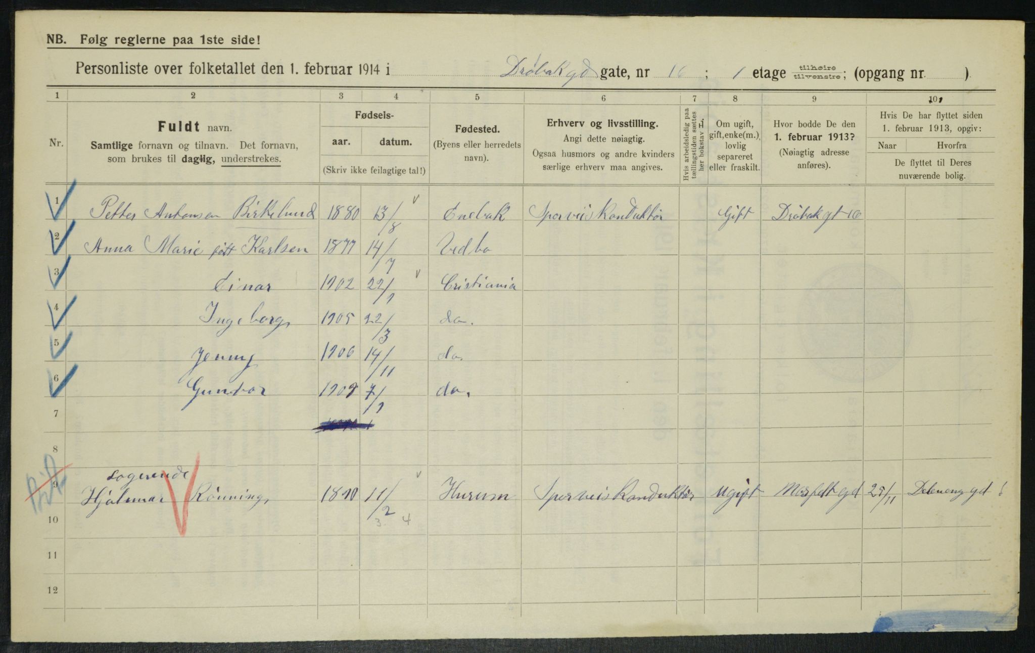 OBA, Municipal Census 1914 for Kristiania, 1914, p. 17617