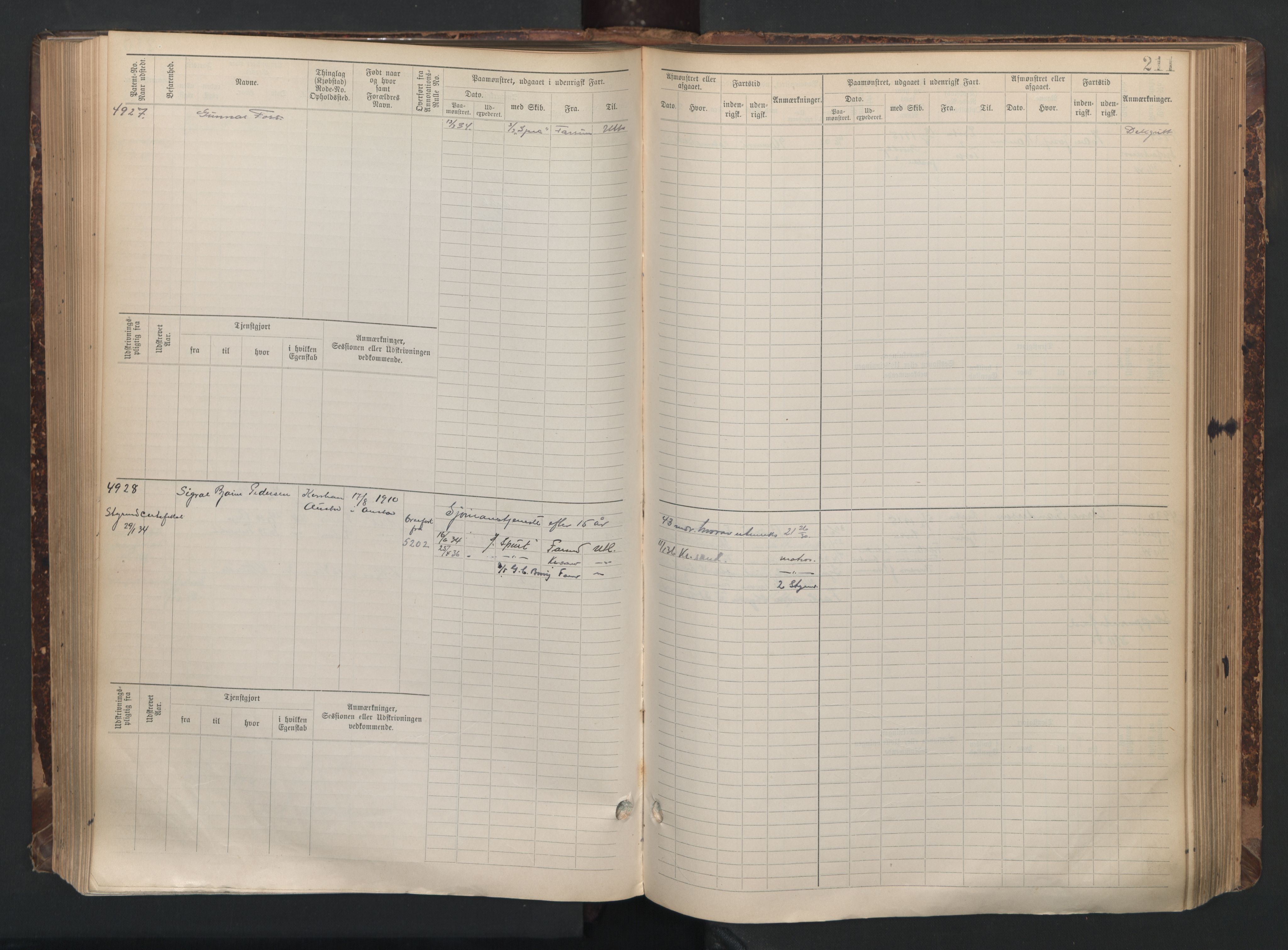 Farsund mønstringskrets, AV/SAK-2031-0017/F/Fb/L0021: Hovedrulle nr 4507-5268, Z-13, 1900-1948, p. 222