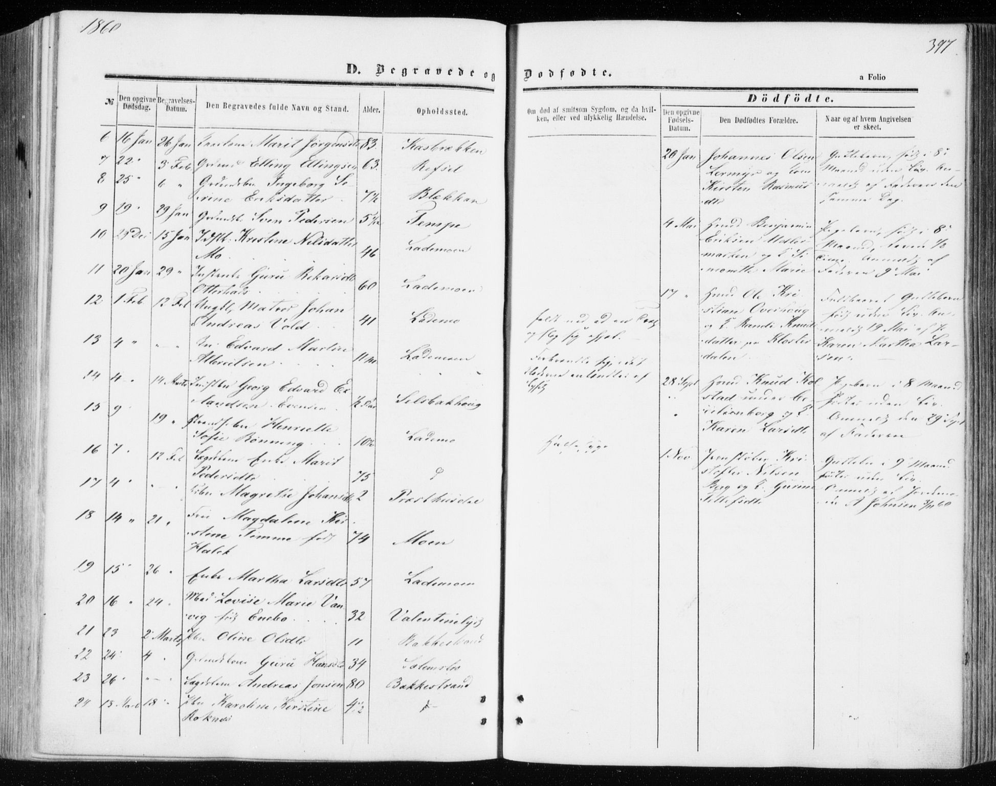 Ministerialprotokoller, klokkerbøker og fødselsregistre - Sør-Trøndelag, SAT/A-1456/606/L0292: Parish register (official) no. 606A07, 1856-1865, p. 397