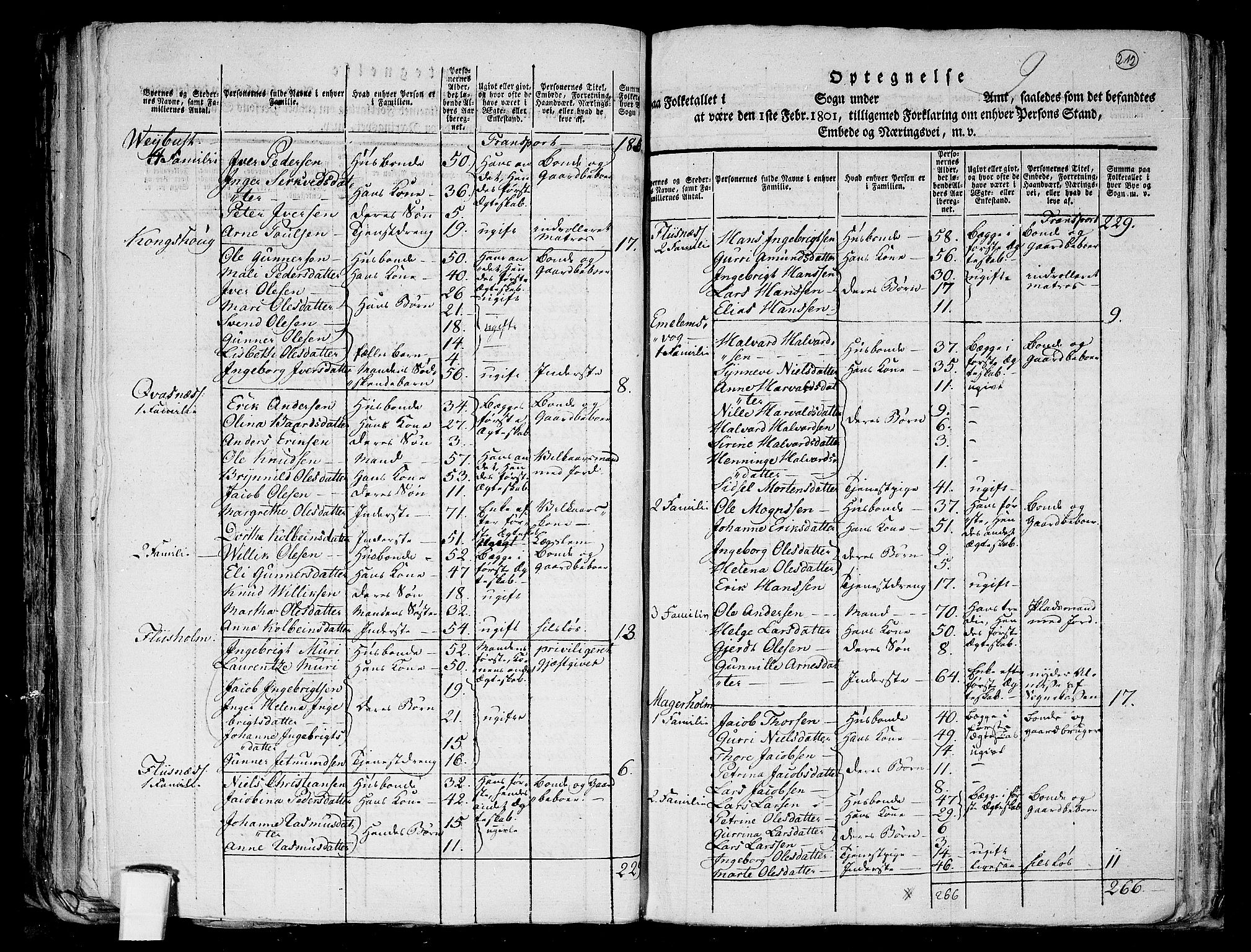 RA, 1801 census for 1531P Borgund, 1801, p. 211b-212a