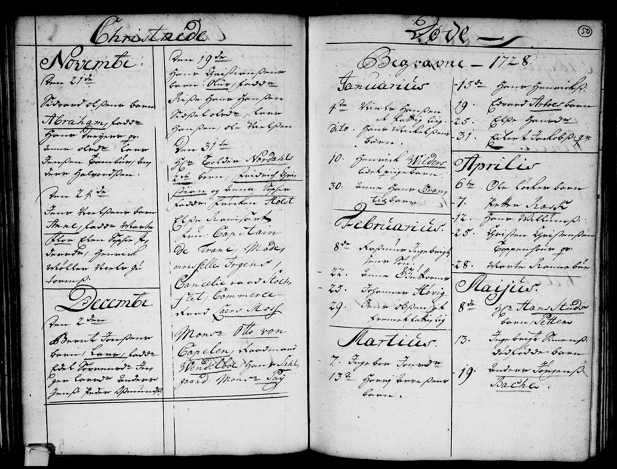 Strømsø kirkebøker, SAKO/A-246/F/Fa/L0003: Parish register (official) no. I 3, 1727-1731, p. 50
