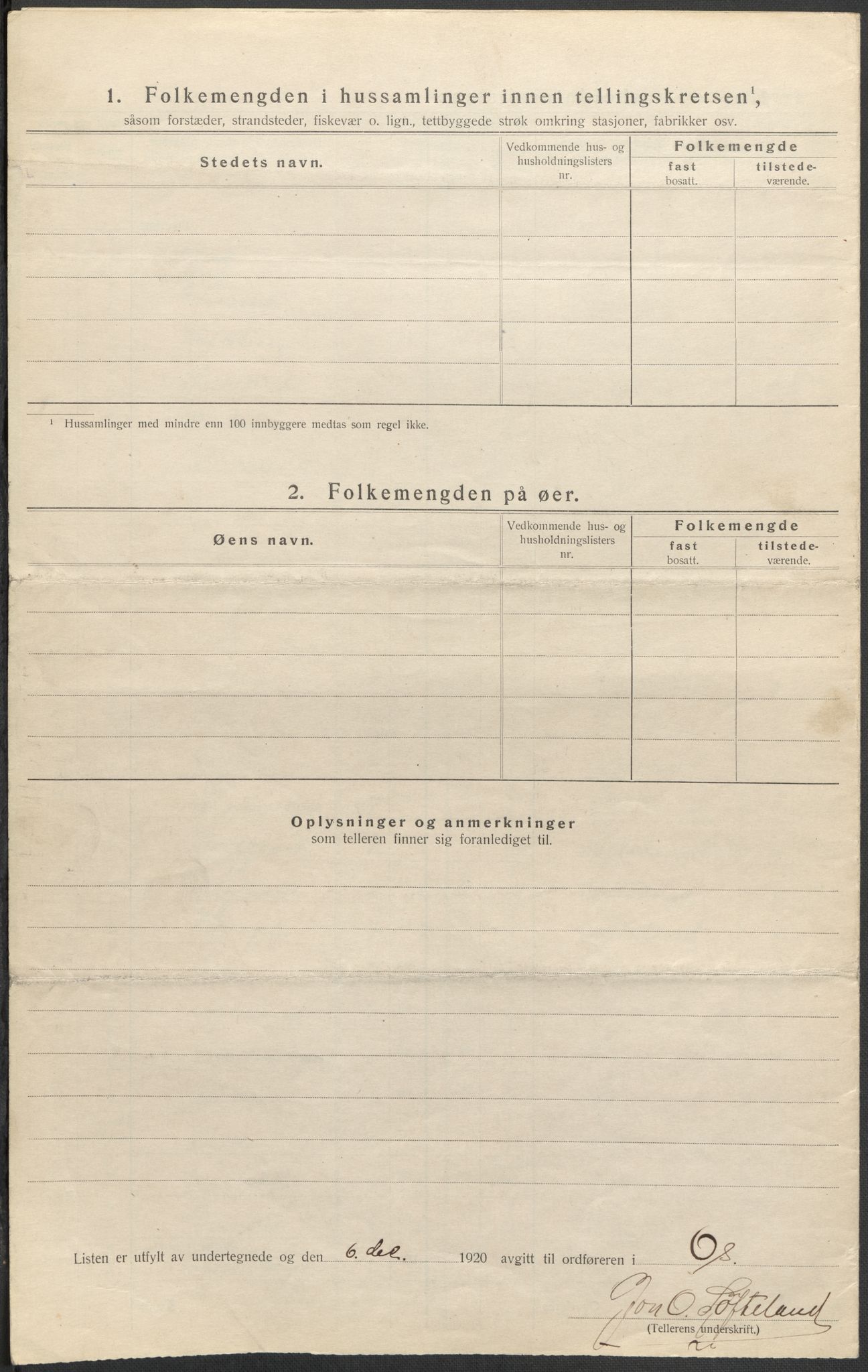 SAB, 1920 census for Os, 1920, p. 7