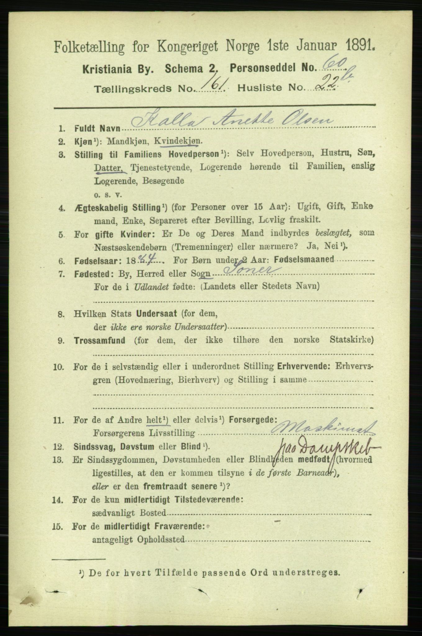 RA, 1891 census for 0301 Kristiania, 1891, p. 92360