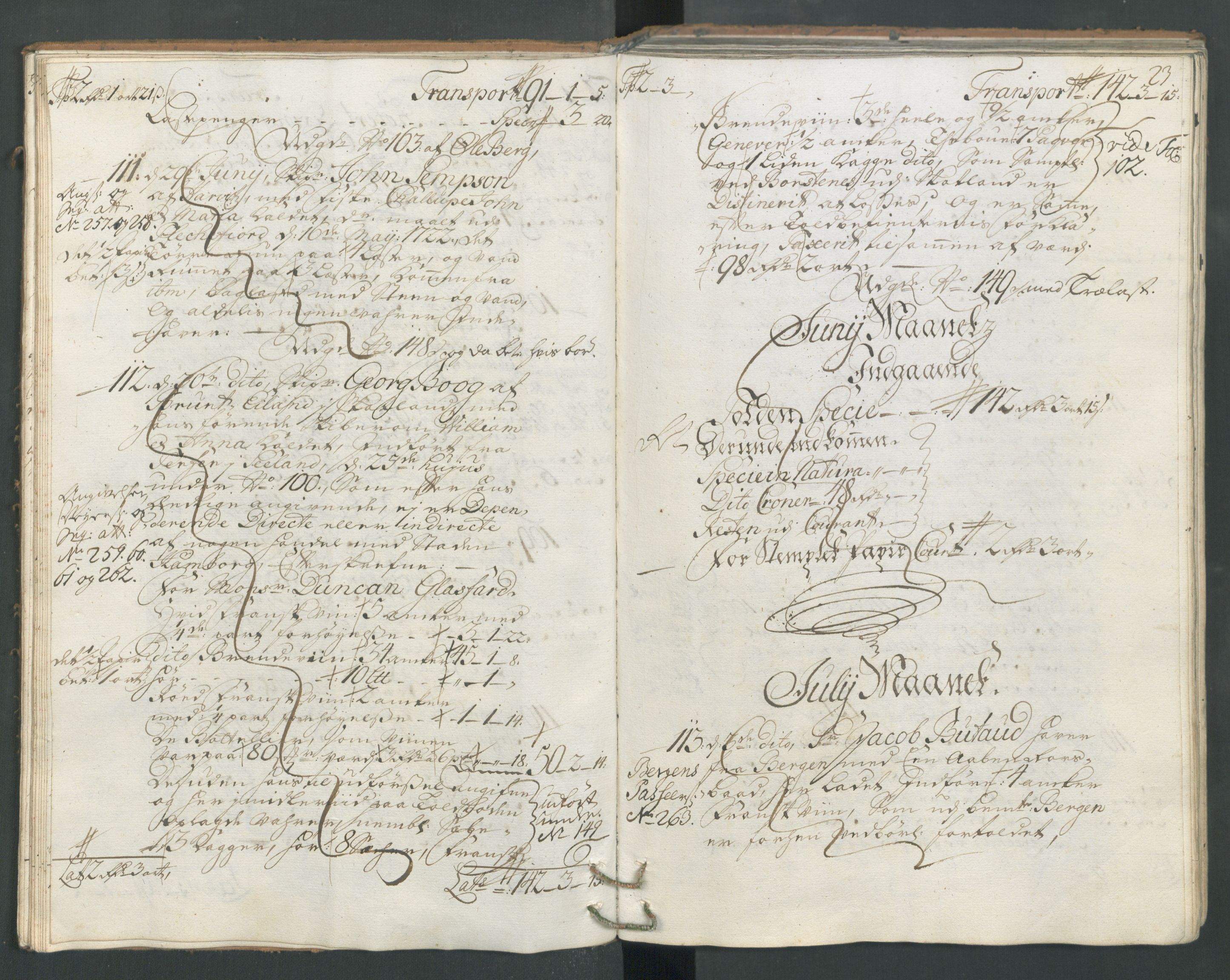 Generaltollkammeret, tollregnskaper, AV/RA-EA-5490/R22/L0012/0001: Tollregnskaper Stavanger / Hovedtollbok, 1733, p. 22b-23a