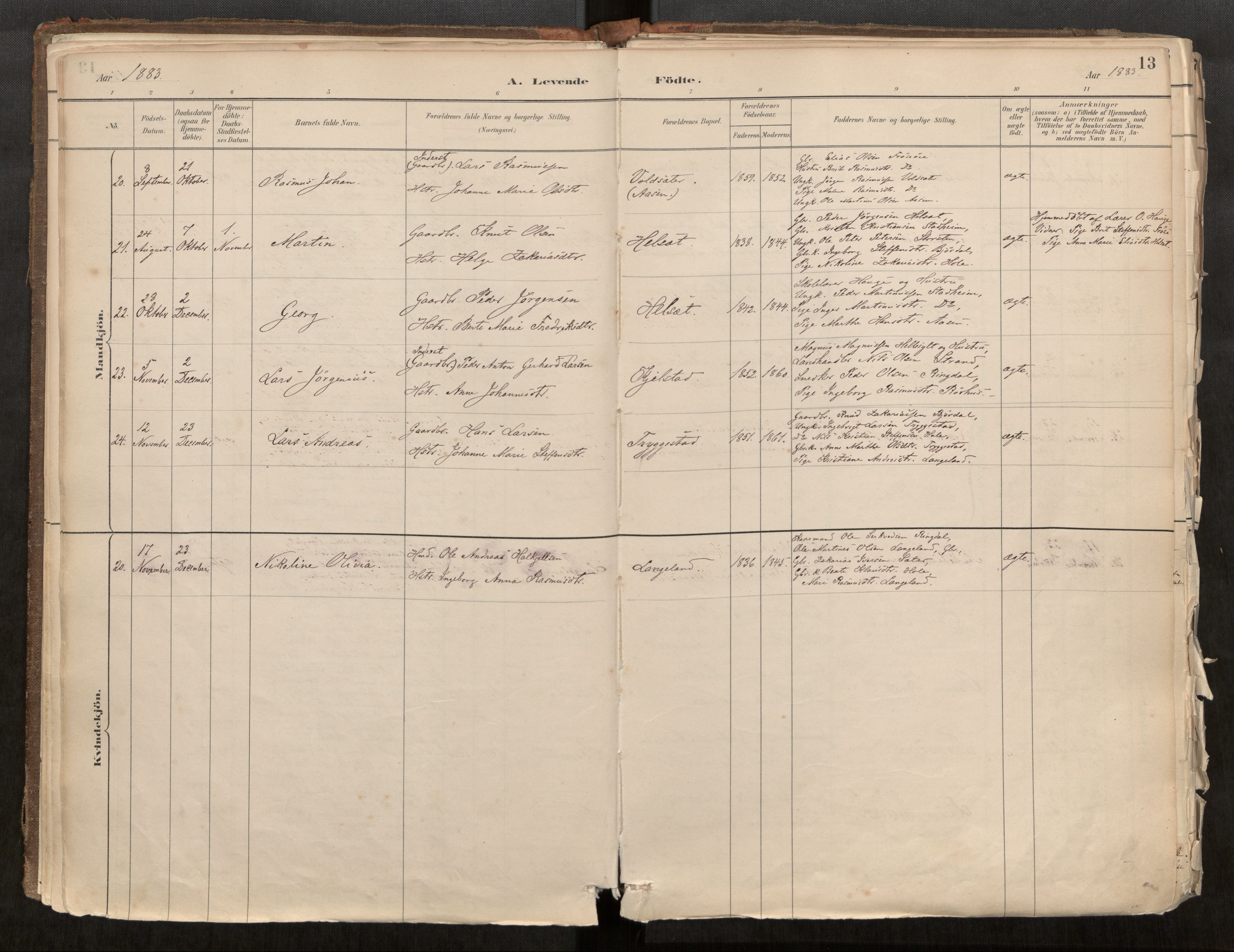 Sunnylven sokneprestkontor, AV/SAT-A-1007: Parish register (official) no. 517A08, 1882-1939, p. 13