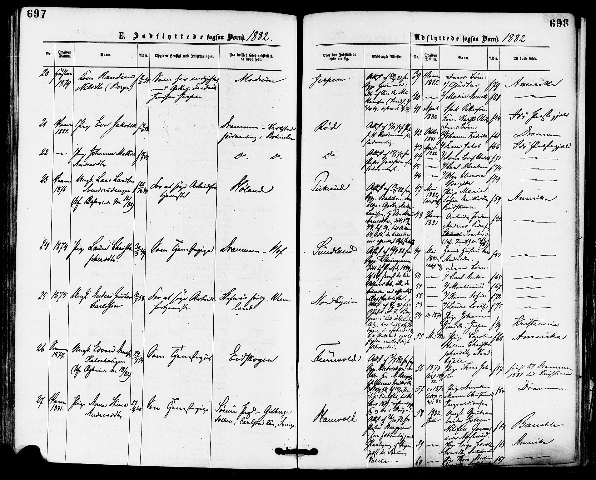 Skoger kirkebøker, AV/SAKO-A-59/F/Fa/L0005: Parish register (official) no. I 5, 1873-1884, p. 697-698