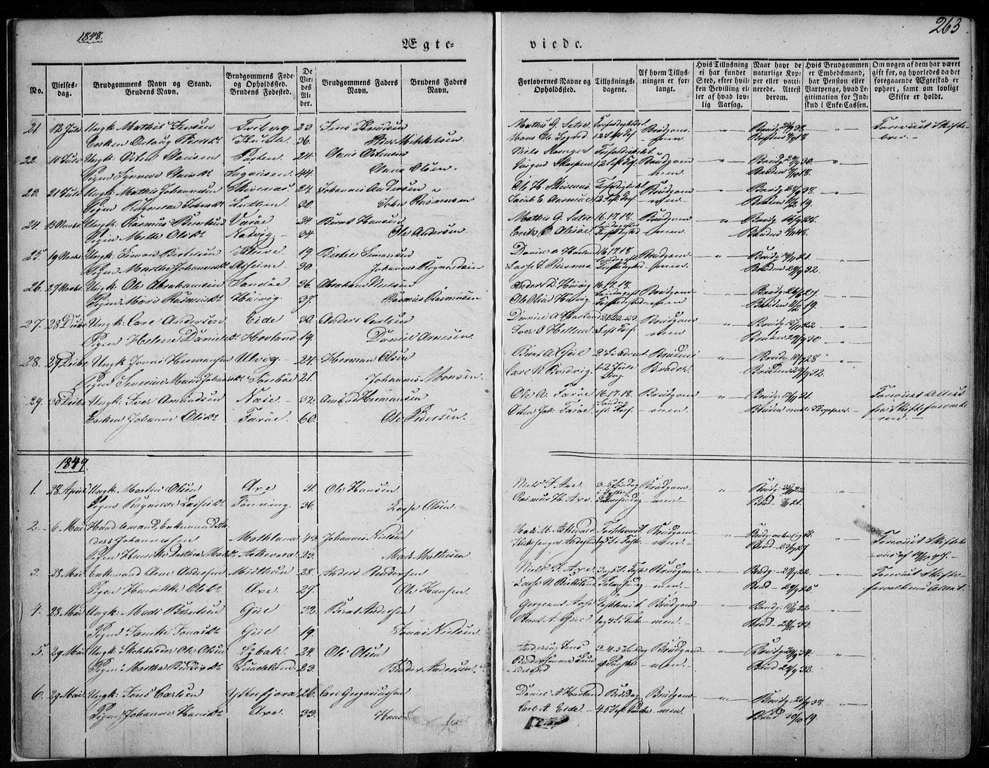 Askvoll sokneprestembete, SAB/A-79501/H/Haa/Haaa/L0011/0002: Parish register (official) no. A 11 II, 1845-1878, p. 263