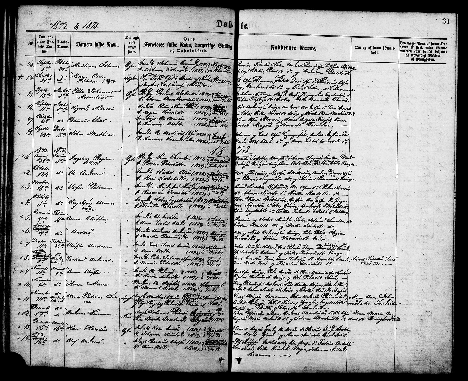 Ministerialprotokoller, klokkerbøker og fødselsregistre - Møre og Romsdal, AV/SAT-A-1454/503/L0035: Parish register (official) no. 503A03, 1865-1884, p. 31