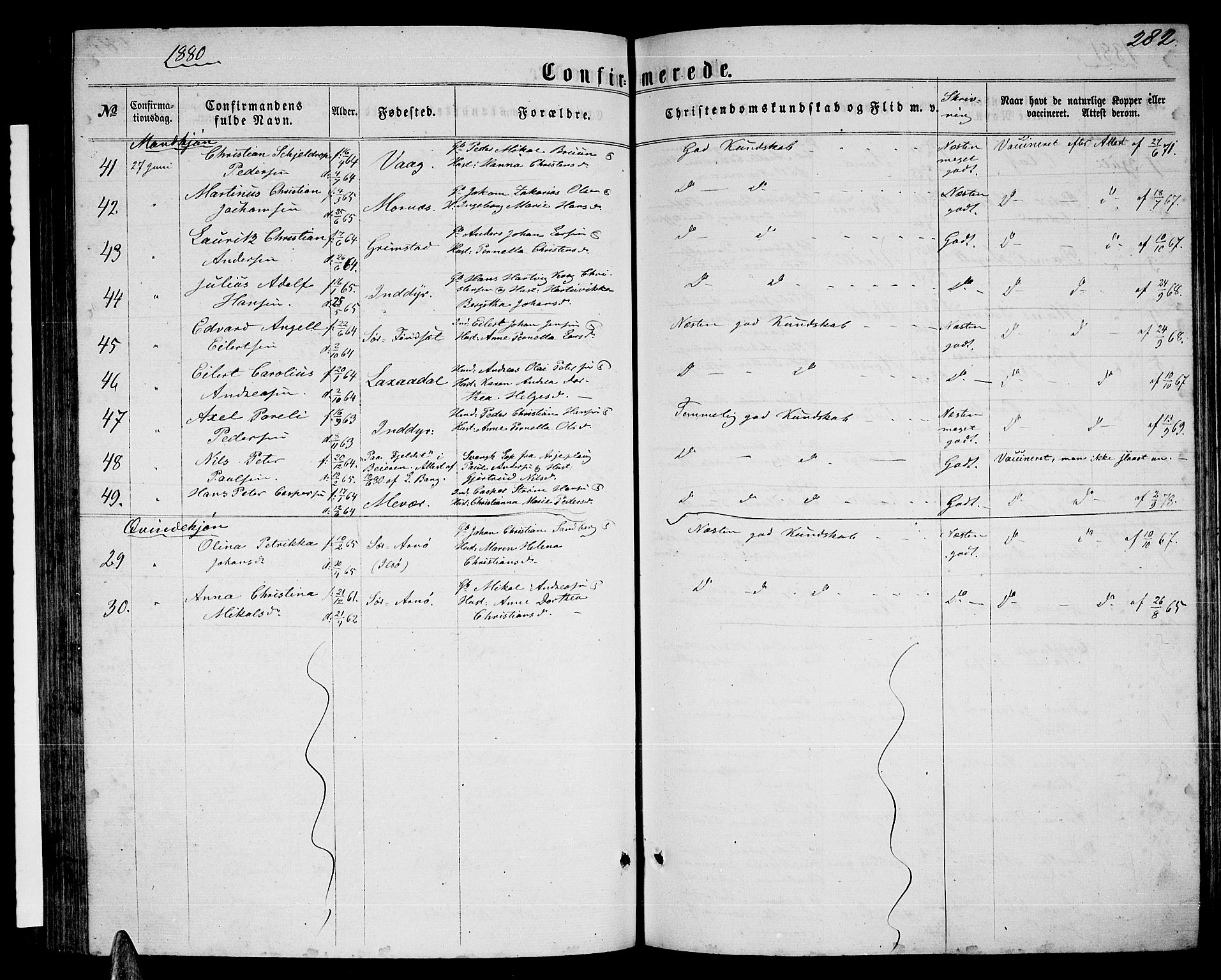 Ministerialprotokoller, klokkerbøker og fødselsregistre - Nordland, SAT/A-1459/805/L0107: Parish register (copy) no. 805C03, 1862-1885, p. 282