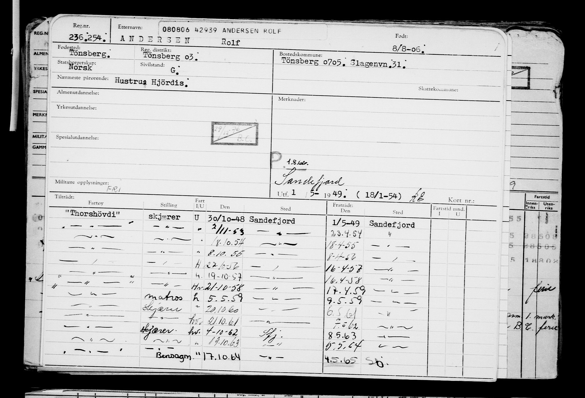 Direktoratet for sjømenn, AV/RA-S-3545/G/Gb/L0066: Hovedkort, 1906, p. 454