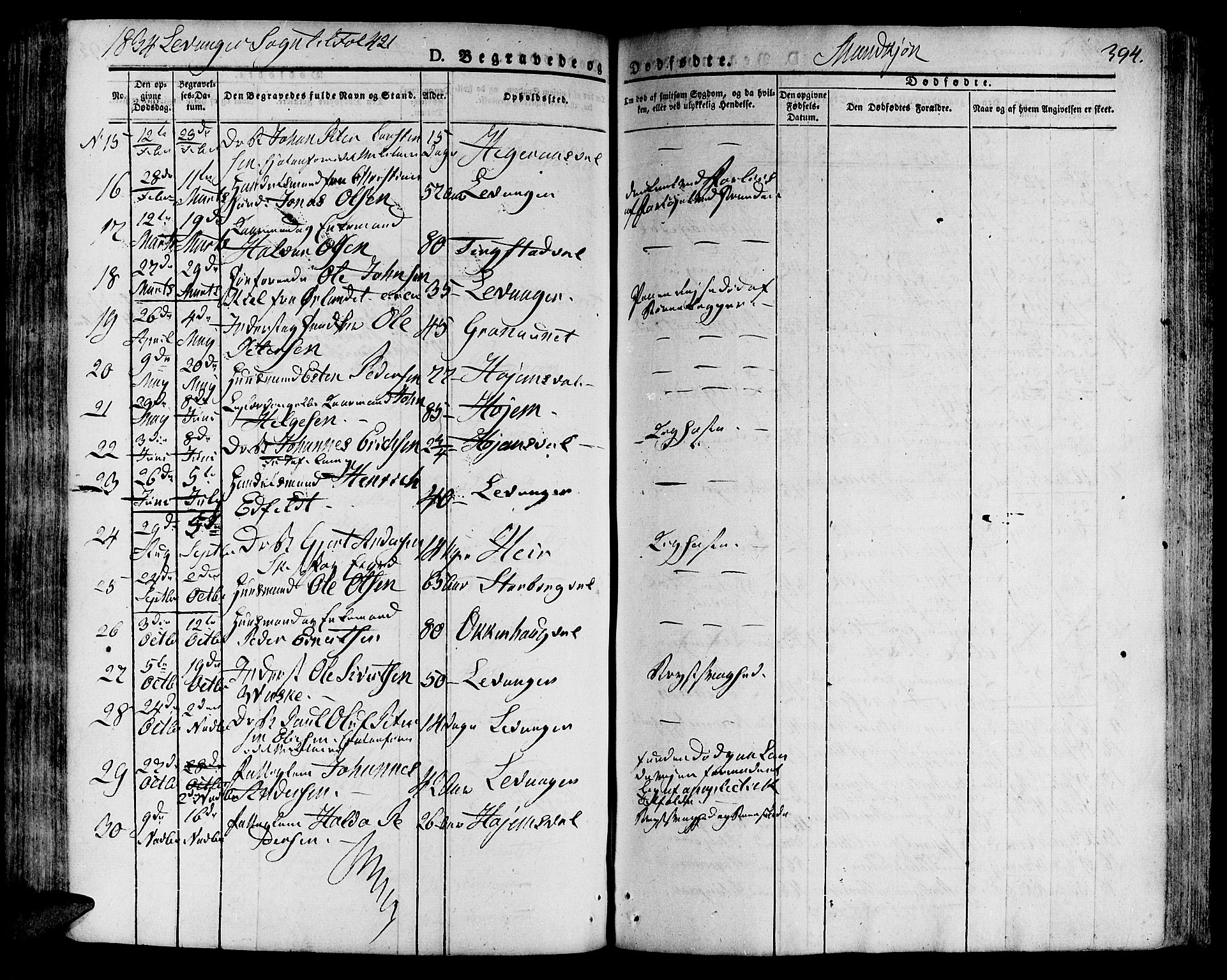 Ministerialprotokoller, klokkerbøker og fødselsregistre - Nord-Trøndelag, SAT/A-1458/717/L0152: Parish register (official) no. 717A05 /3, 1828-1836, p. 394