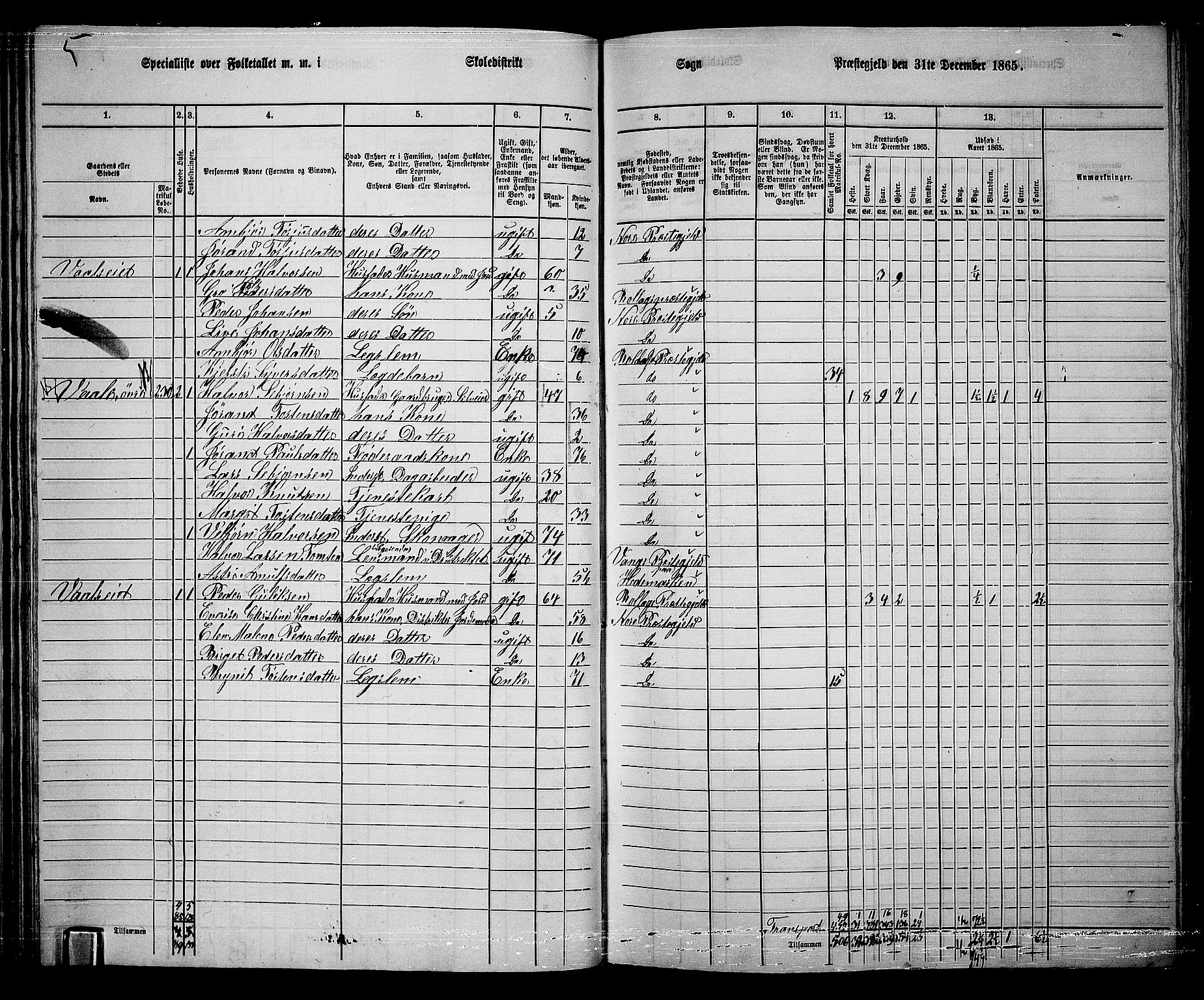 RA, 1865 census for Nore, 1865, p. 47