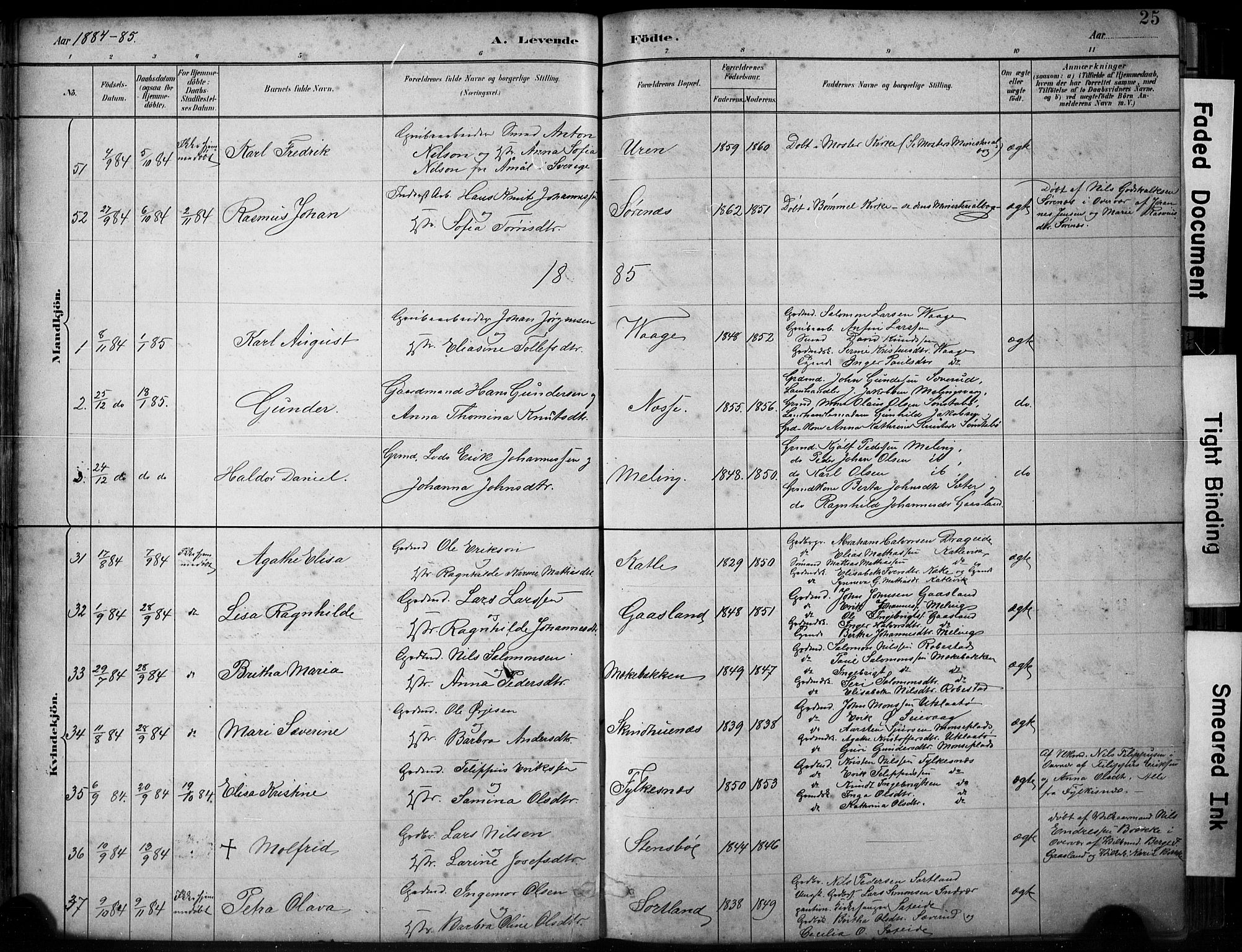 Finnås sokneprestembete, AV/SAB-A-99925/H/Ha/Hab/Habb/L0003: Parish register (copy) no. B 3, 1882-1897, p. 25