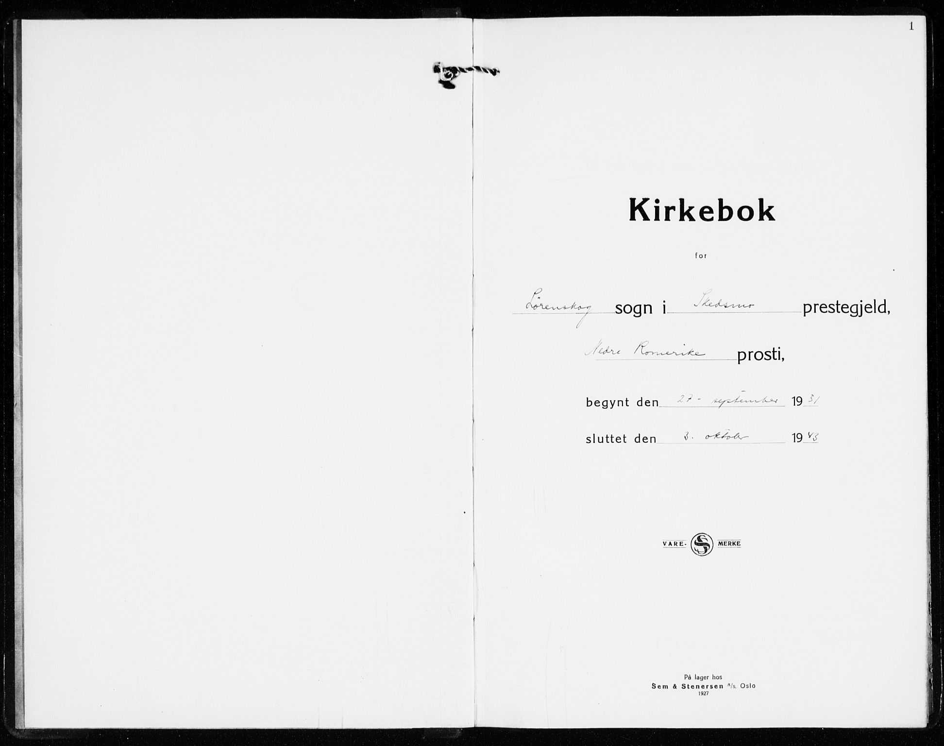 Skedsmo prestekontor Kirkebøker, AV/SAO-A-10033a/F/Fb/L0004: Parish register (official) no. II 4, 1931-1943, p. 1