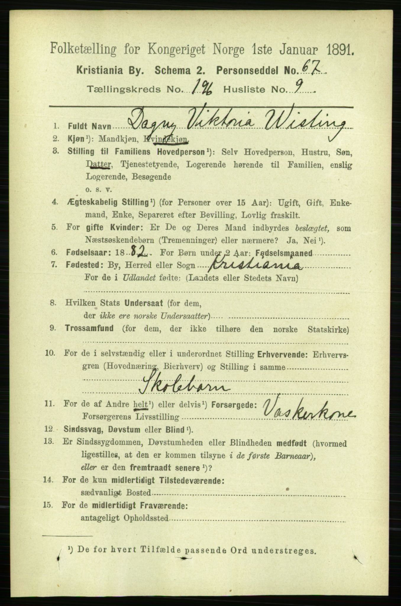 RA, 1891 census for 0301 Kristiania, 1891, p. 118666