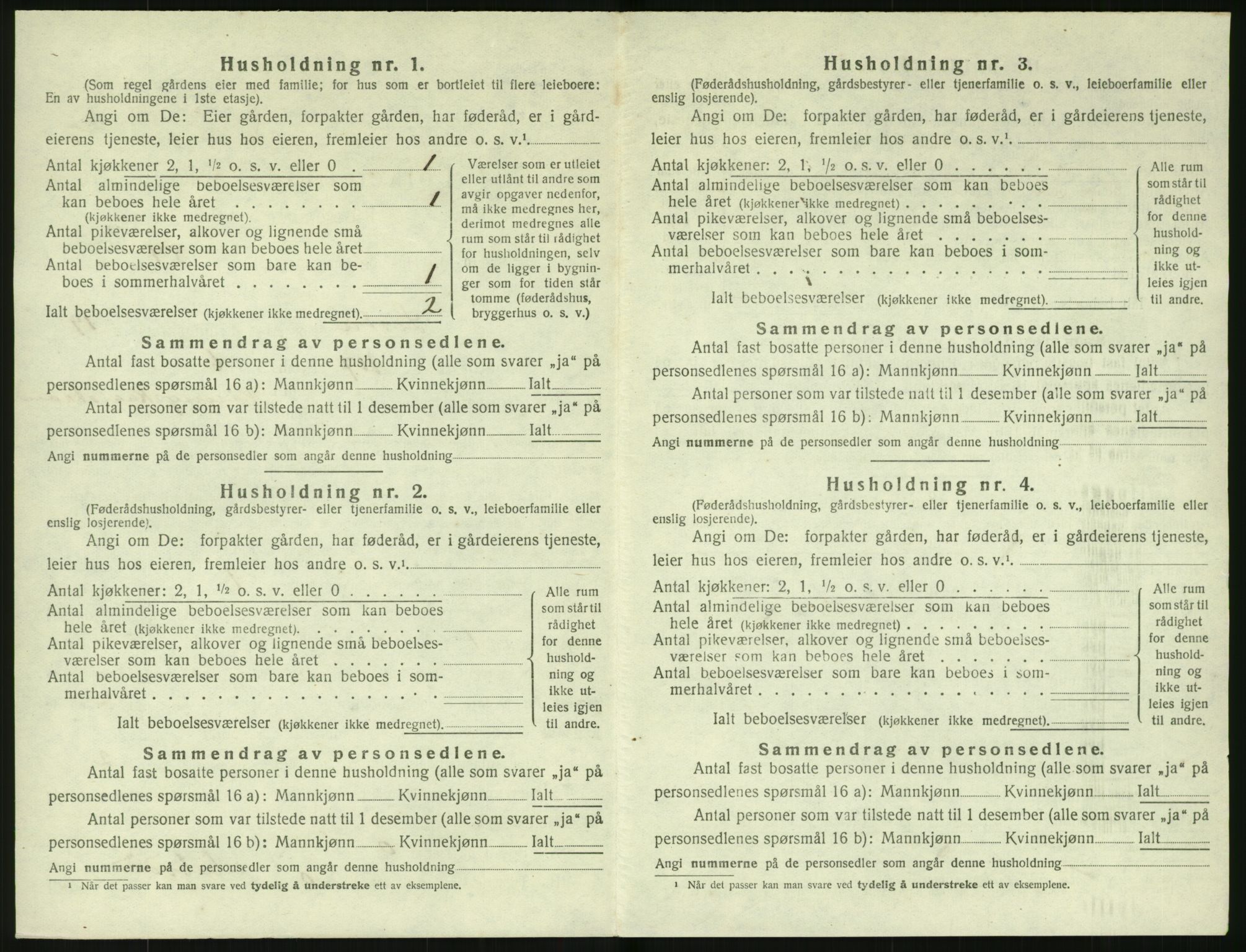 SAK, 1920 census for Lista, 1920, p. 2848